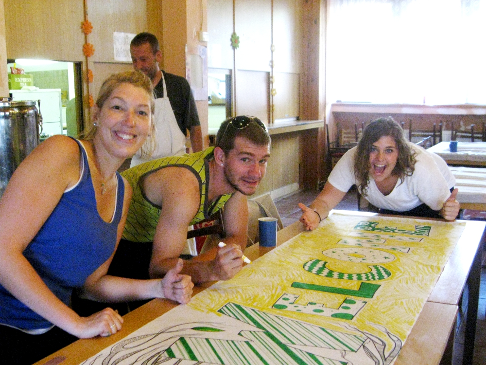 Our new teammates. We spent the afternoon preparing for the students, who will arrive Saturday afternoon.