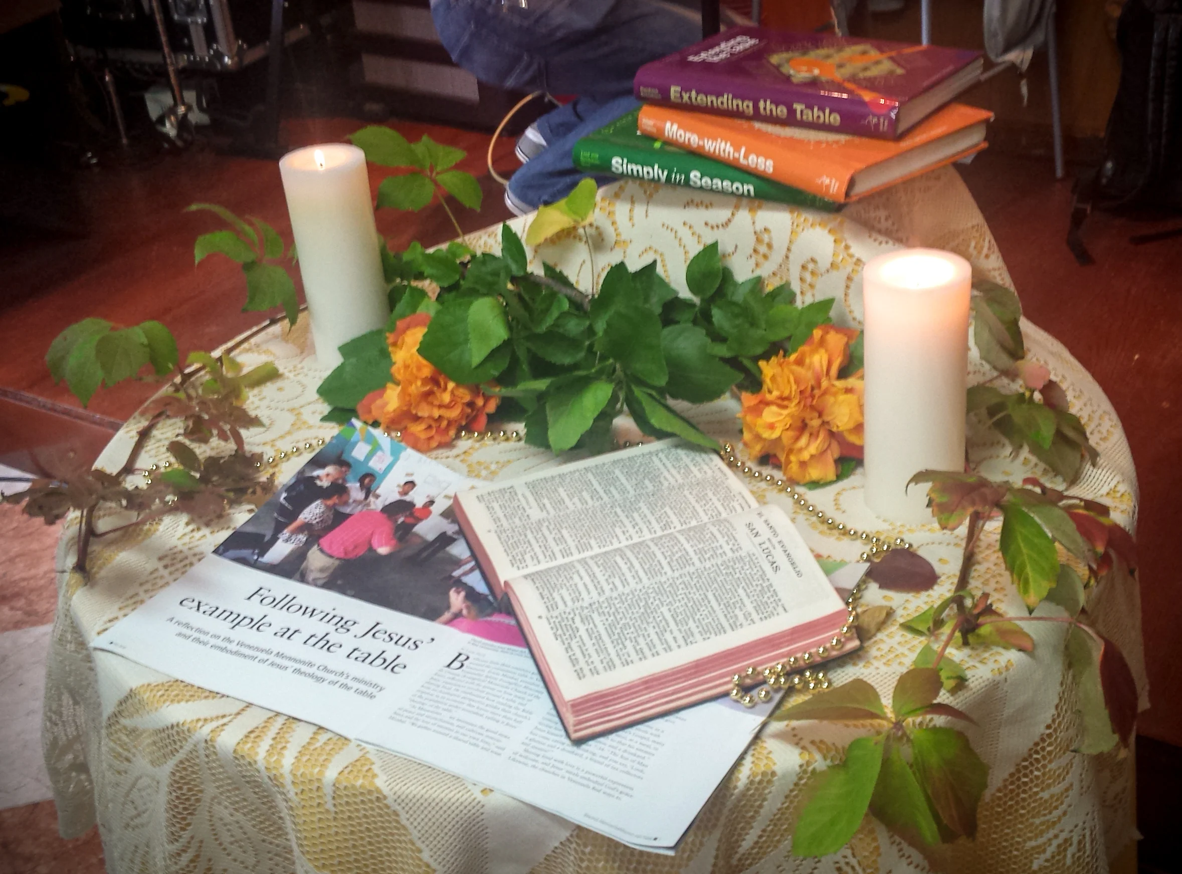 Our church’s pre-Thanksgiving centerpiece.