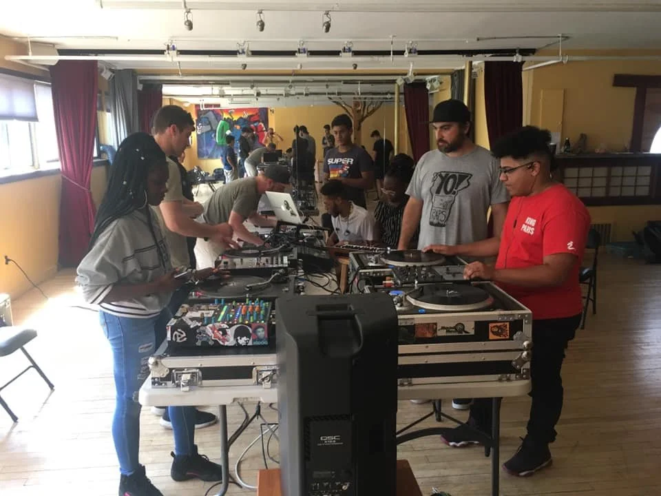Young artists participating in the music program