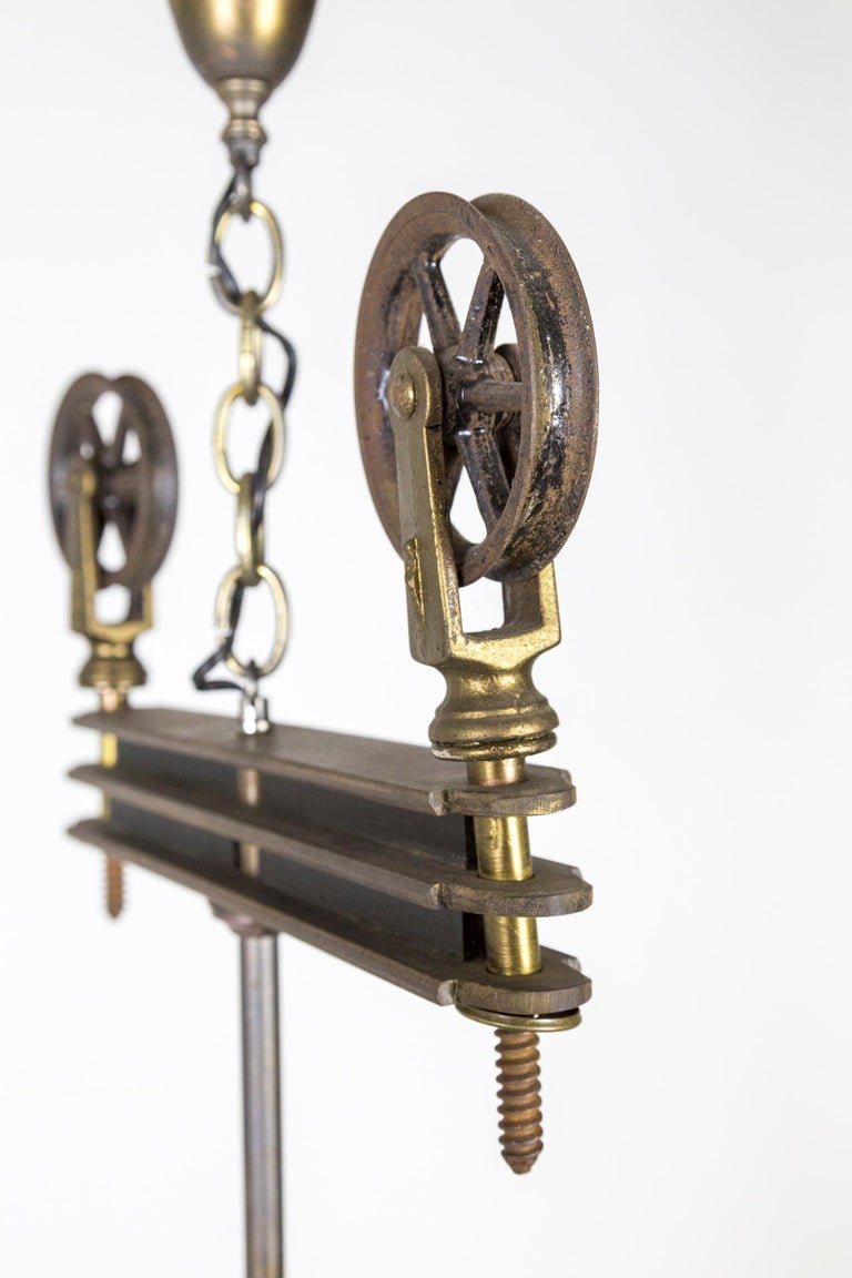 Large Early 20th Century Industrial Cog Pendant Light8.jpeg