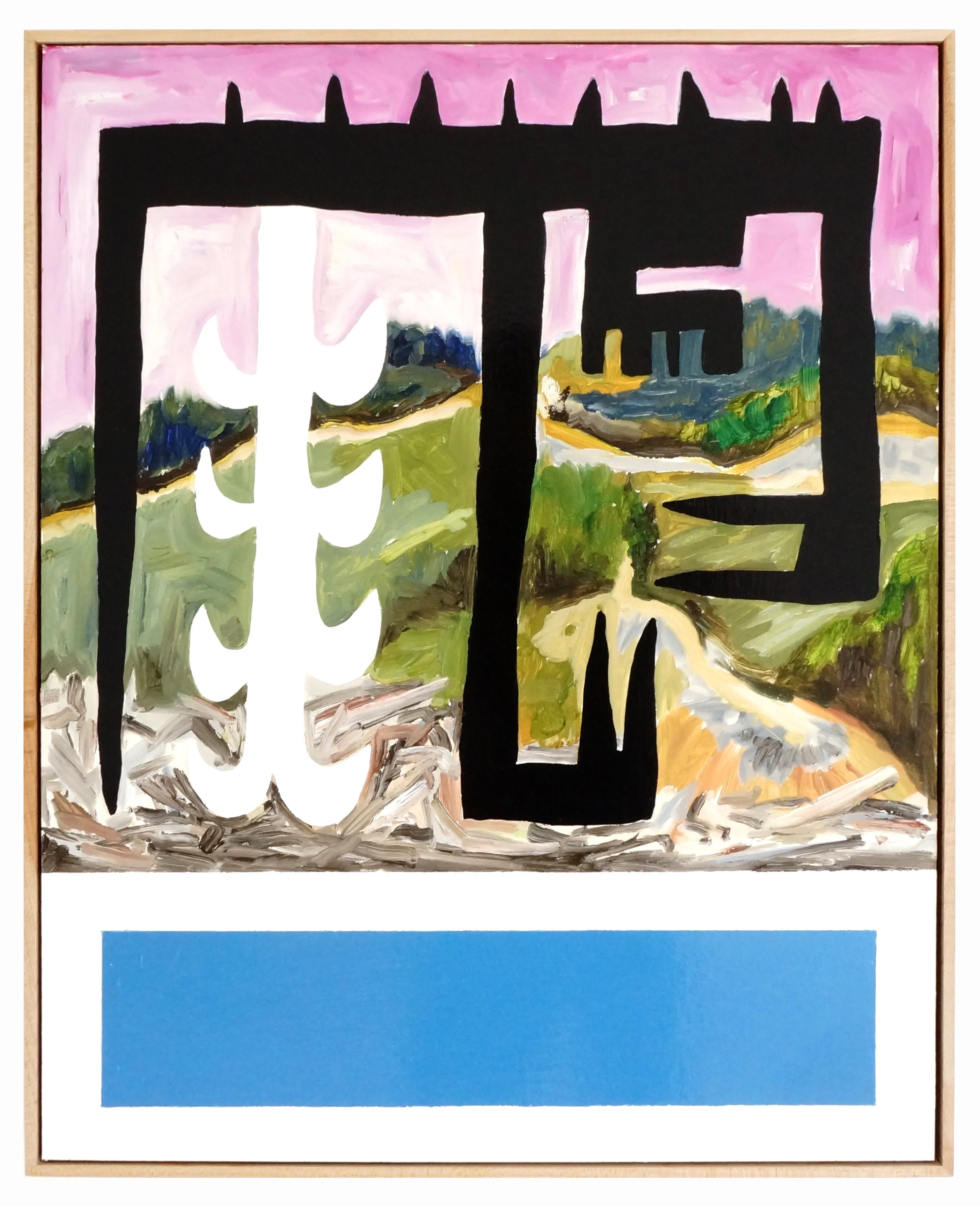 Untitled Oil and enamel on ply wood 2016 60 x 75 cm