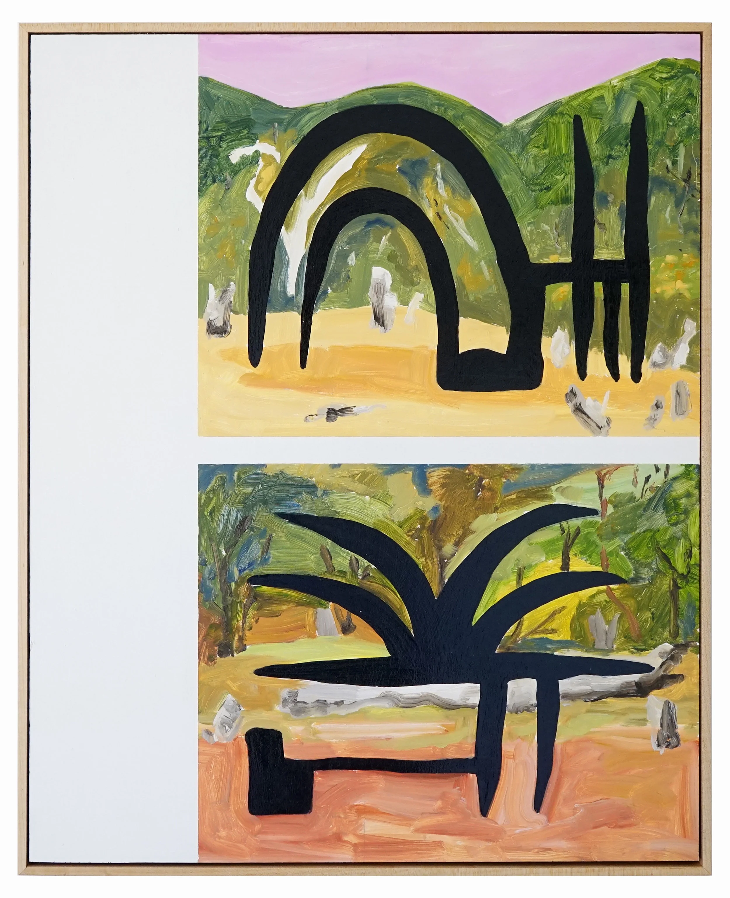 Untitled Oil and enamel on ply wood 2017 60 x 75 cm