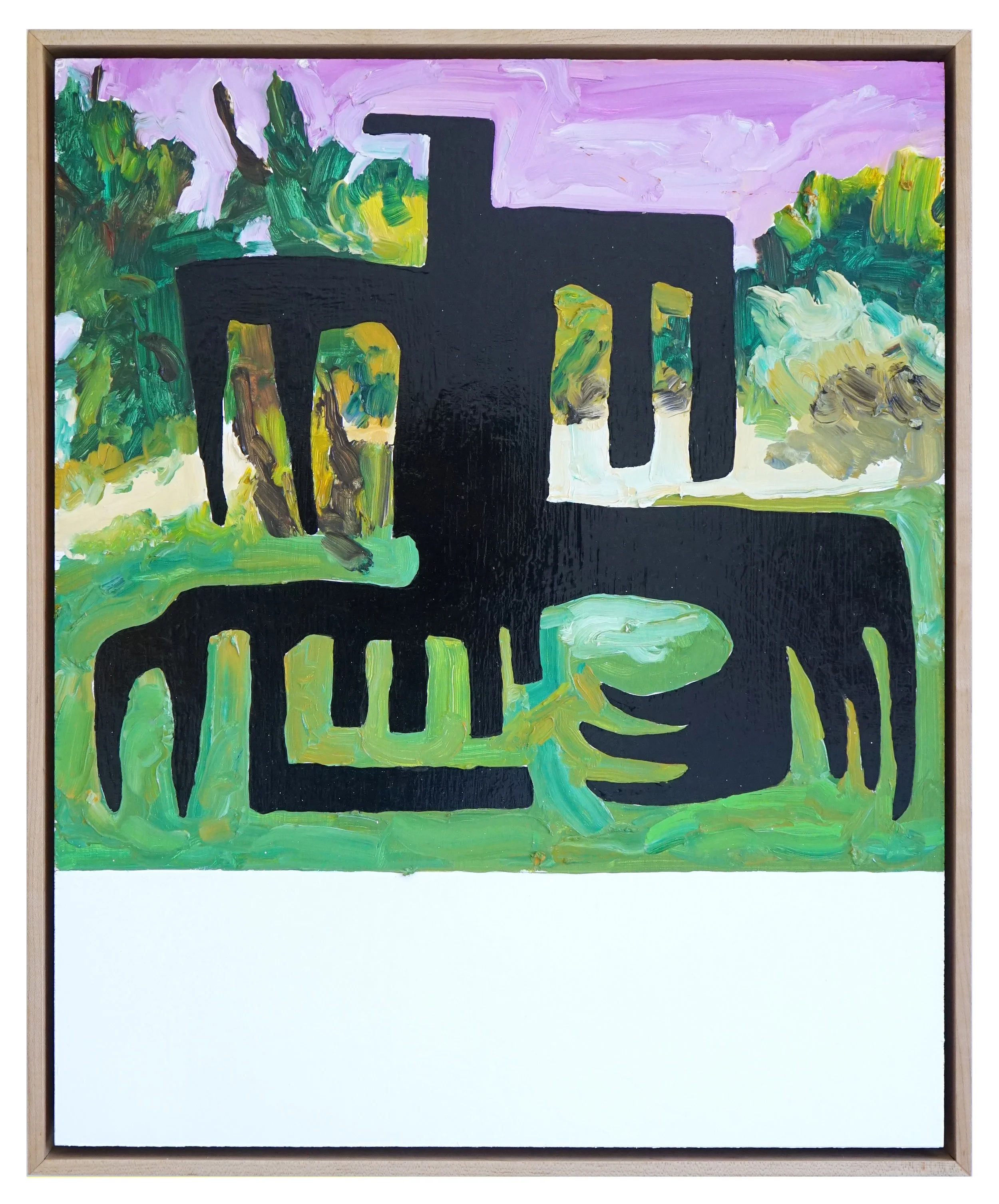 Untitled Oil and enamel on ply wood 2016 45 x 55 cm