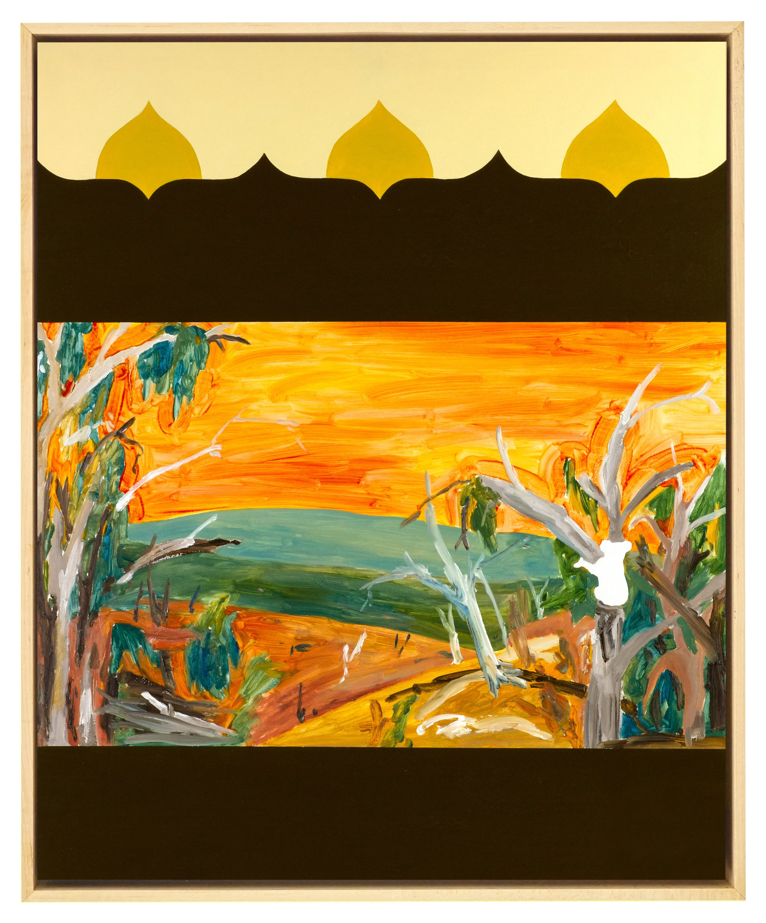 Untitled Oil, enamel and acrylic on ply wood 2017 90 x 75cm