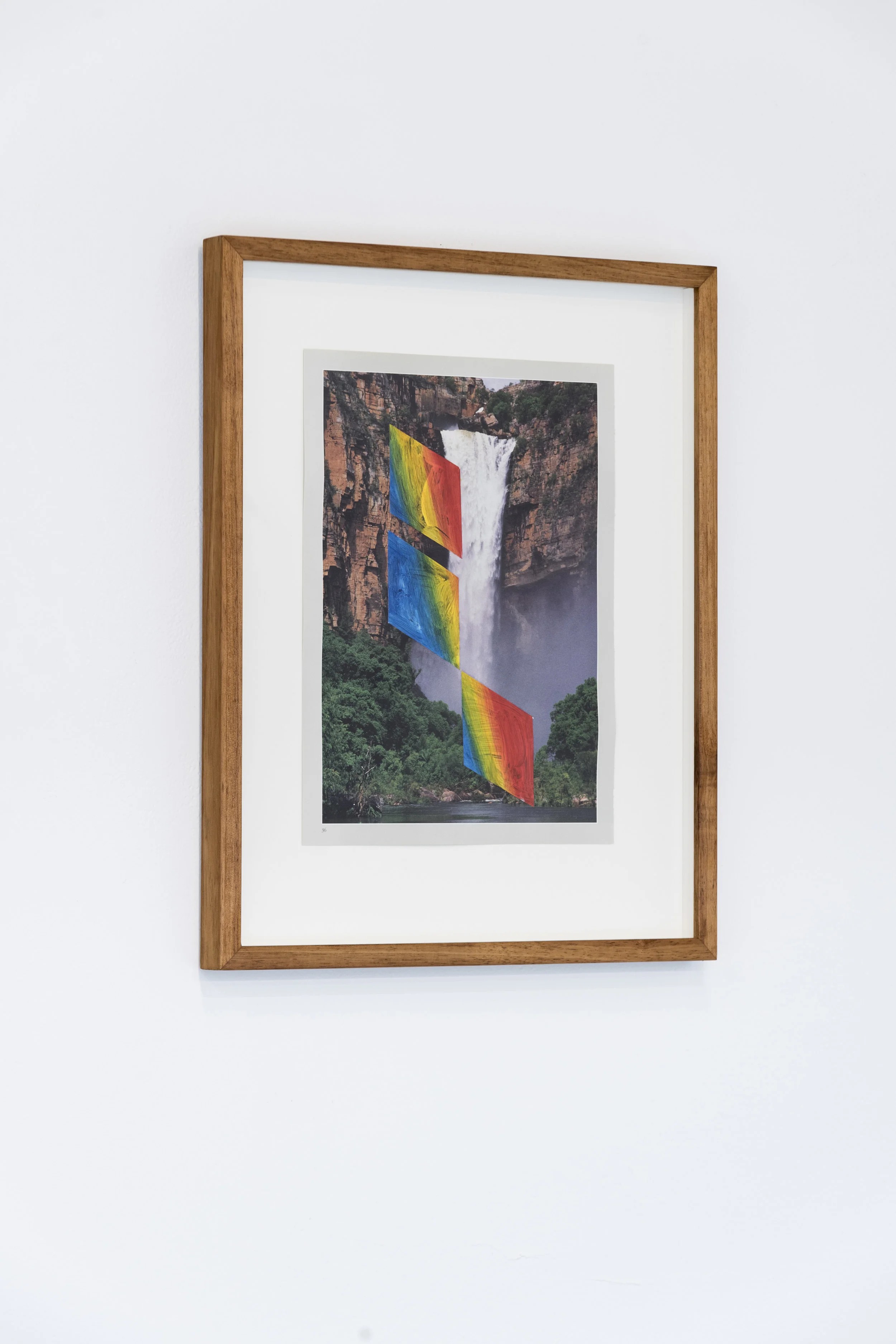 Maddison Kitching At the End of the Rainbow #3 Oil and acrylic paint on page from Steve Parish’s book Australia: The Gift 24.5 x 33cm 2018 Photo by Aaron Claringbold