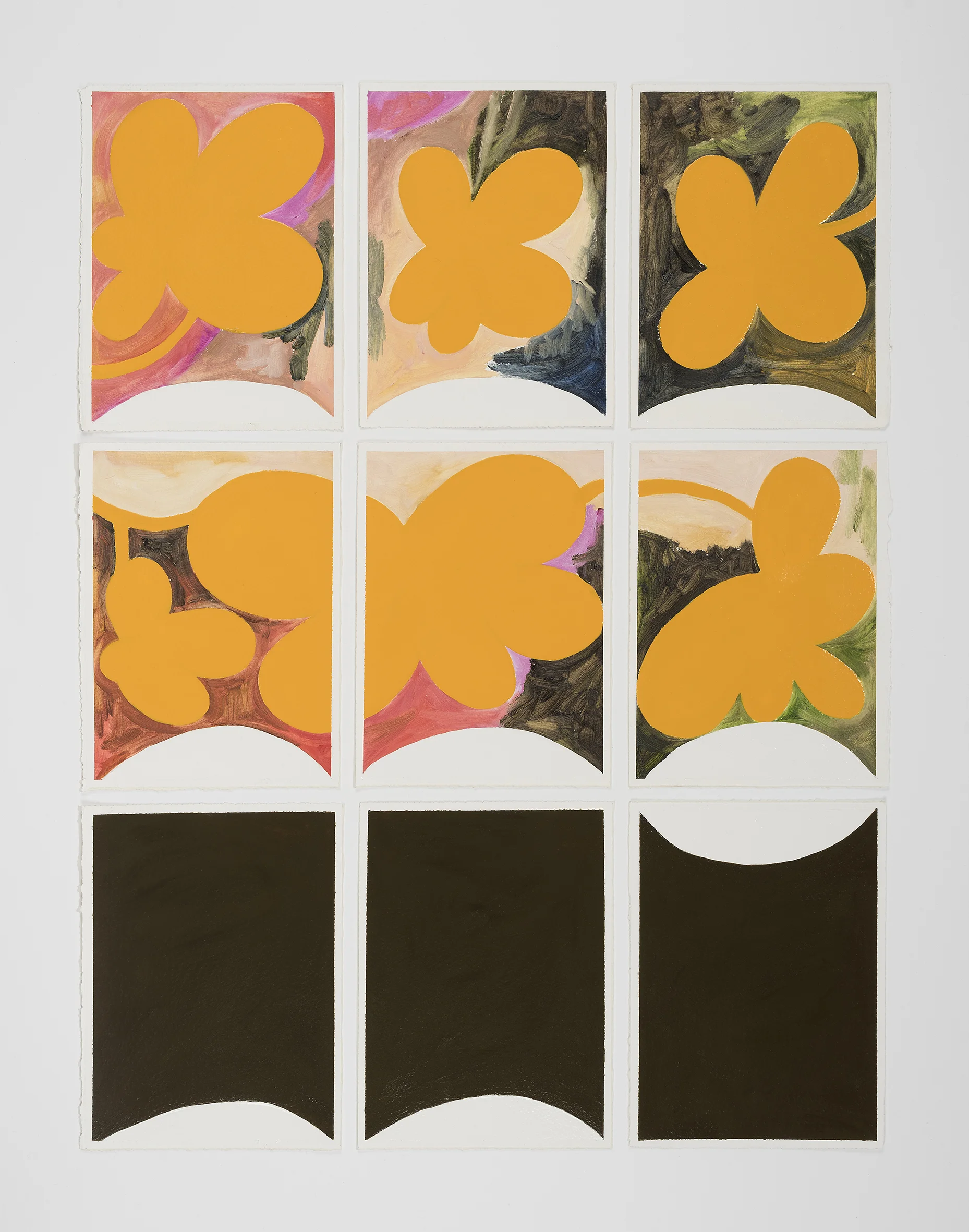 Untitled Oil, enamel and acrylic paint on archival paper 2019 56 x 76 cm Photo by Rebecca McCauley and Aaron Claringbold
