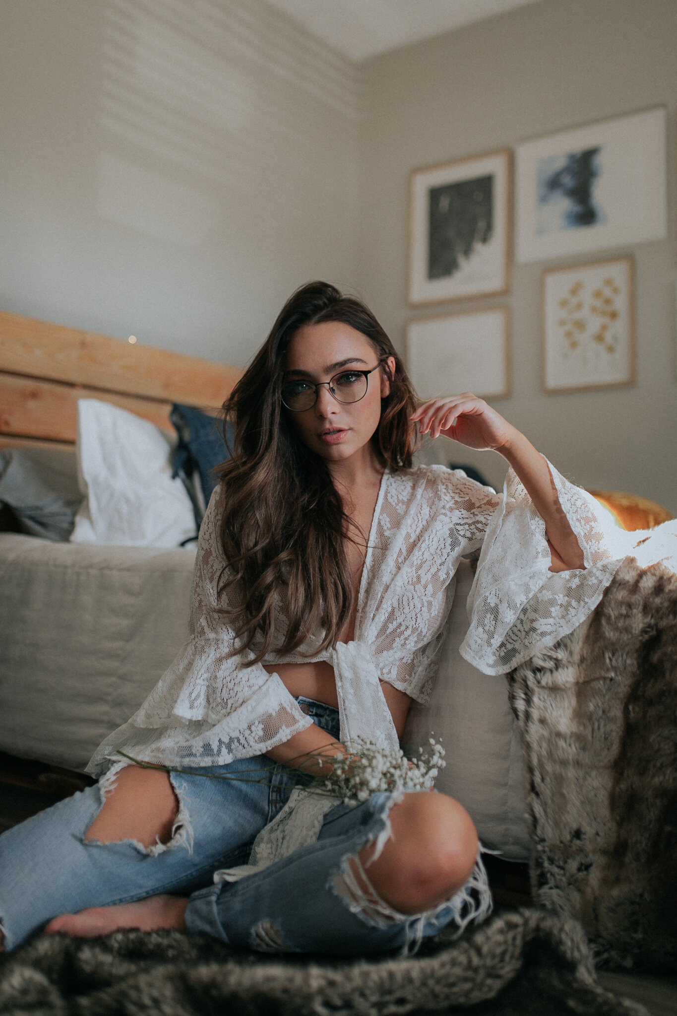 bedroom hangs featuring caitlin christine.