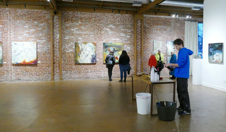 Opening night at the Tim Collom Gallery.