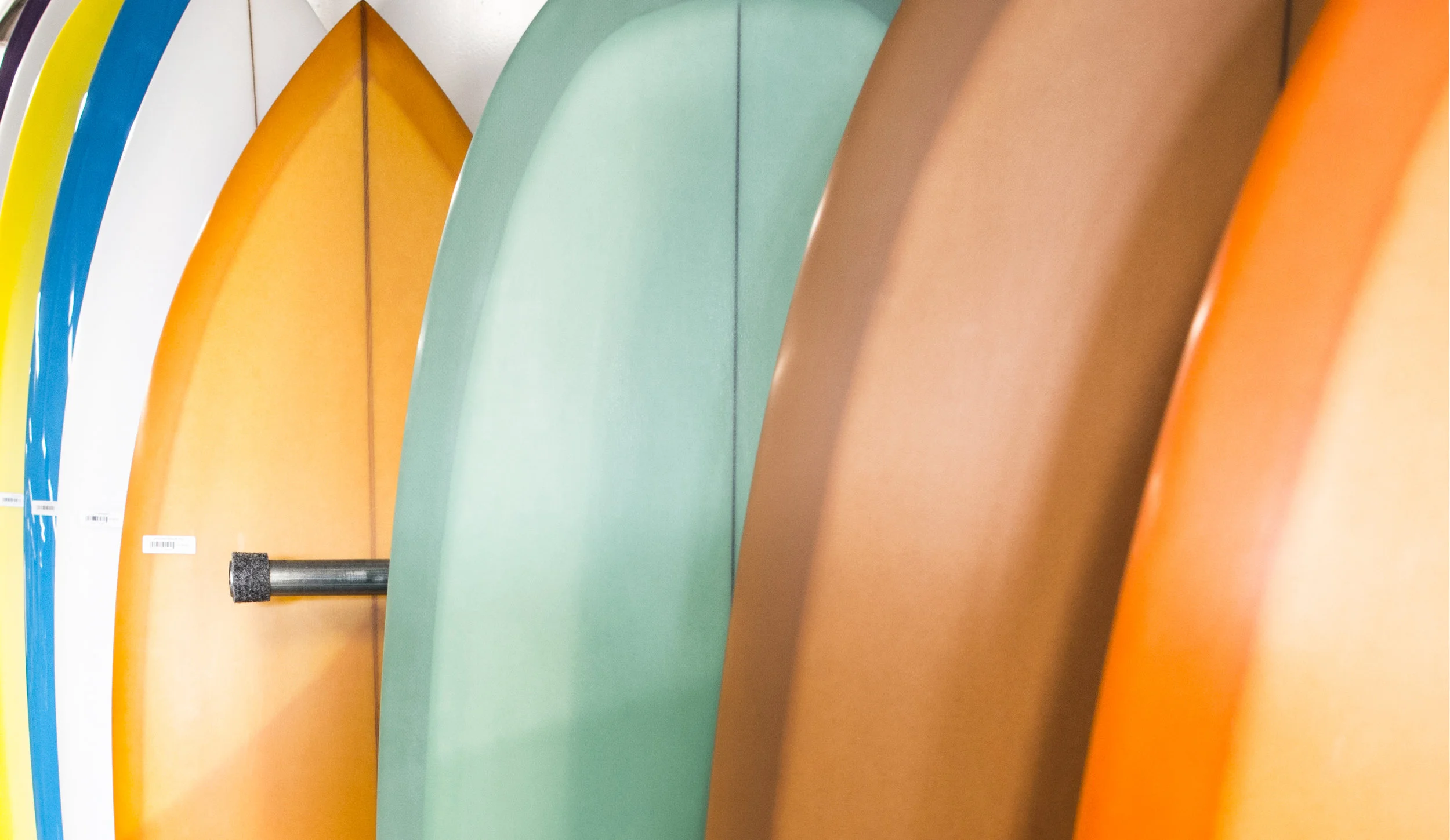 A local surf shops surfboard selection