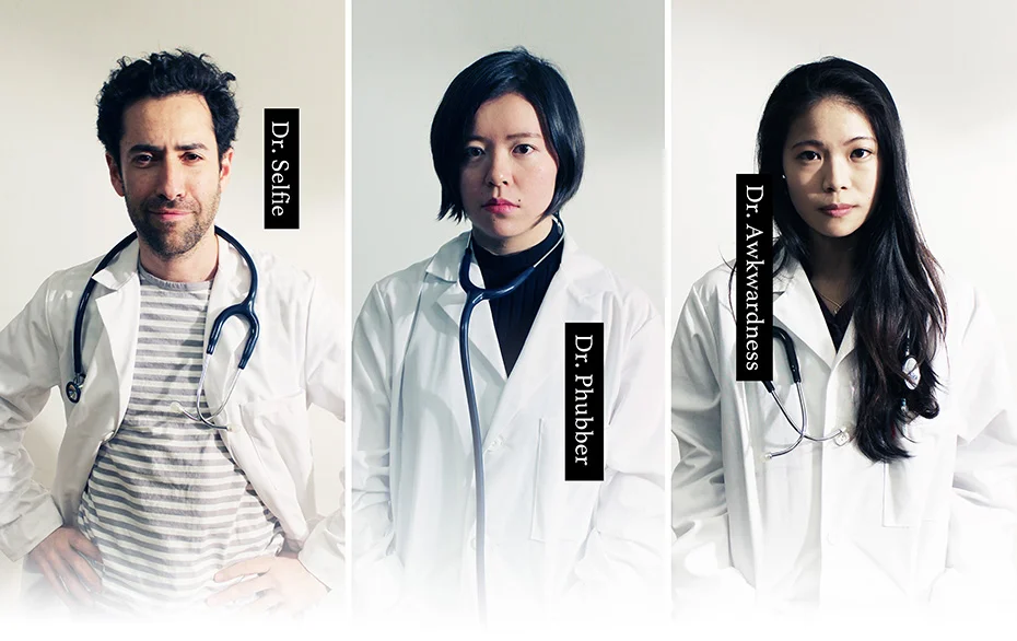 Doctors: Dr.Selfie(Oryan), Dr.Phubber(Cici), Dr.Awkardness(Ava). From Left to Right