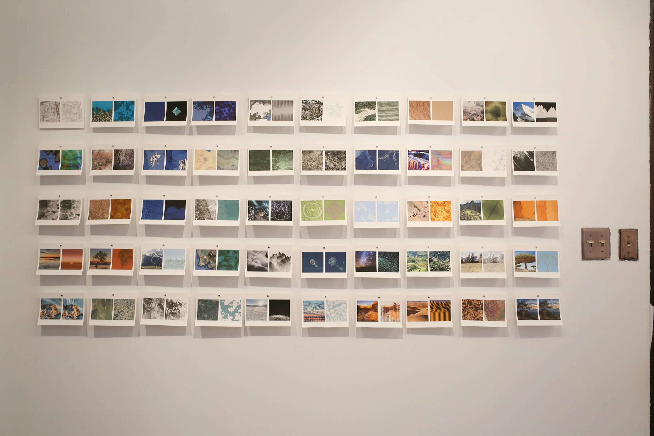 Installation View of Day 1 - 50, Prints on wall at Fou Gallery 