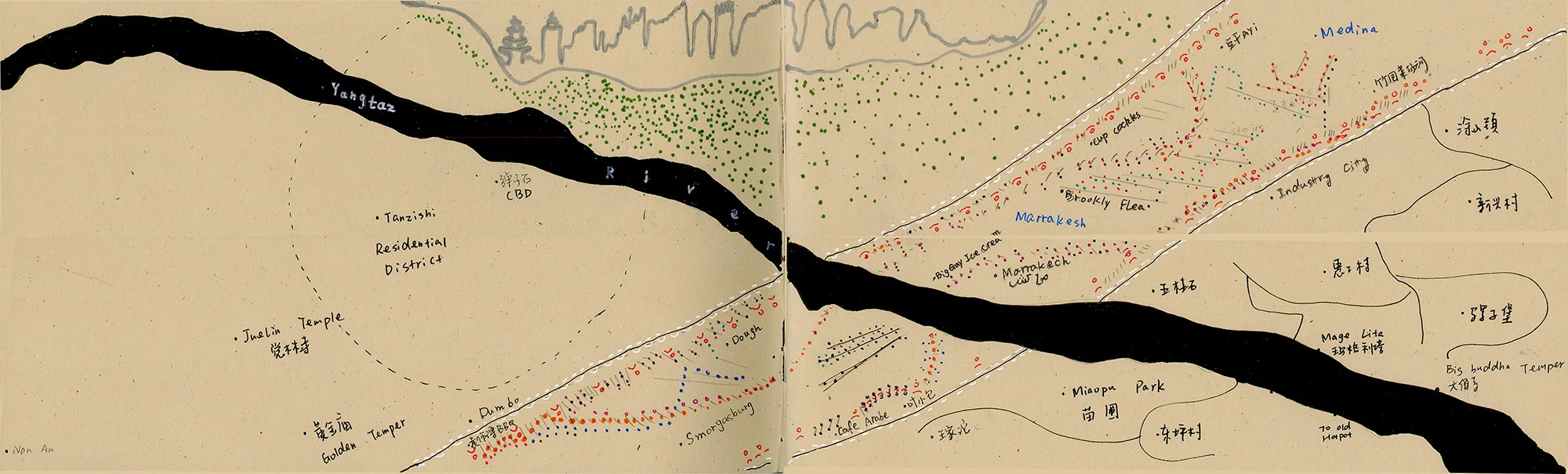 River Book I(Top), River Book II(Bottom), Page 3, Canal Scene Nature gave us rivers, but not enough of them. People created canals for different purposes, but mostly motivated by economics to carry goods and deliver culture.