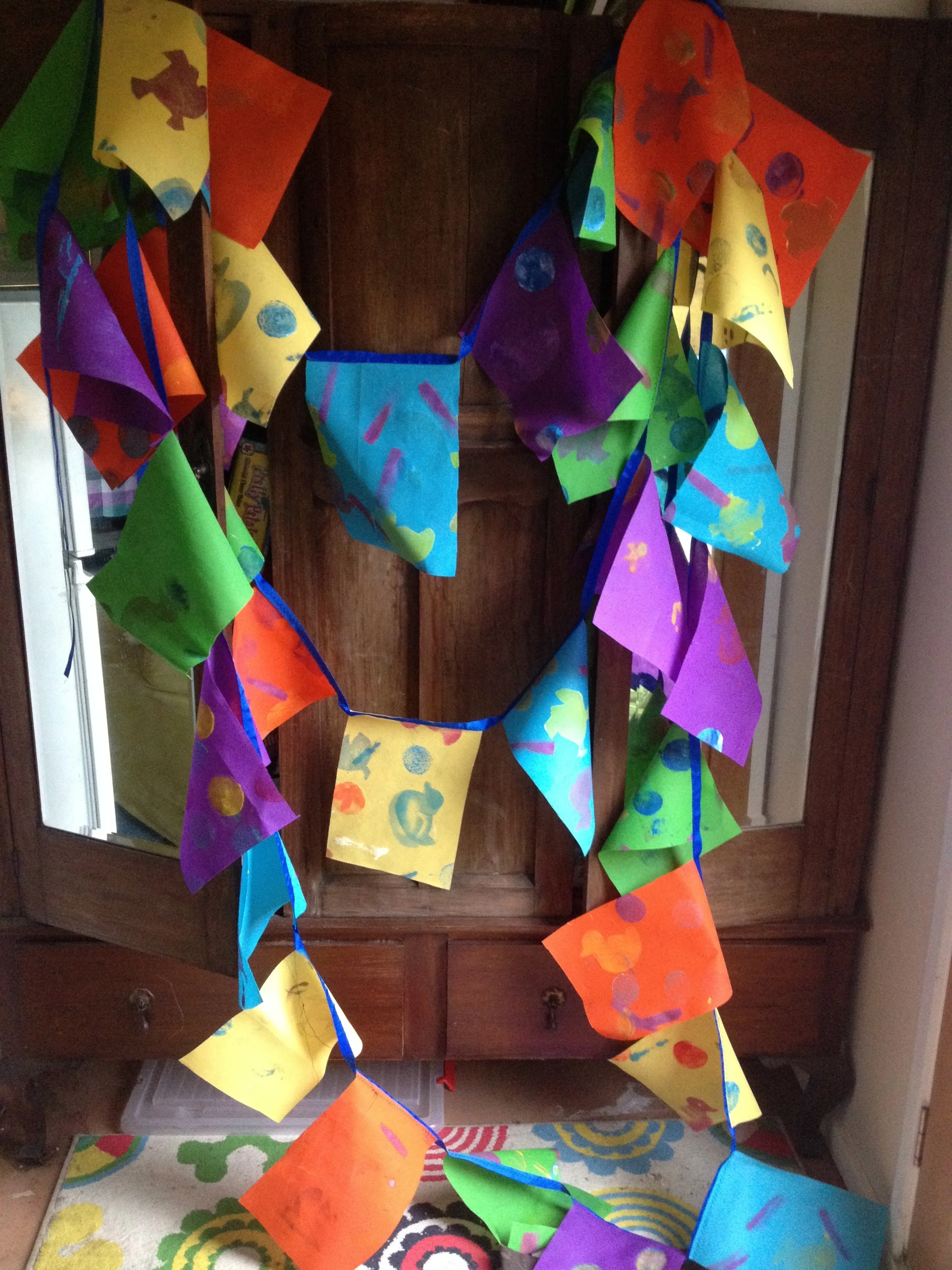 The festival bunting. We've made 50 metres of this!