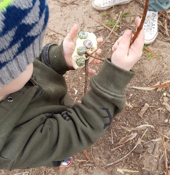 A batch of salt dough and some running, exploring and foraging inspired this creation. 