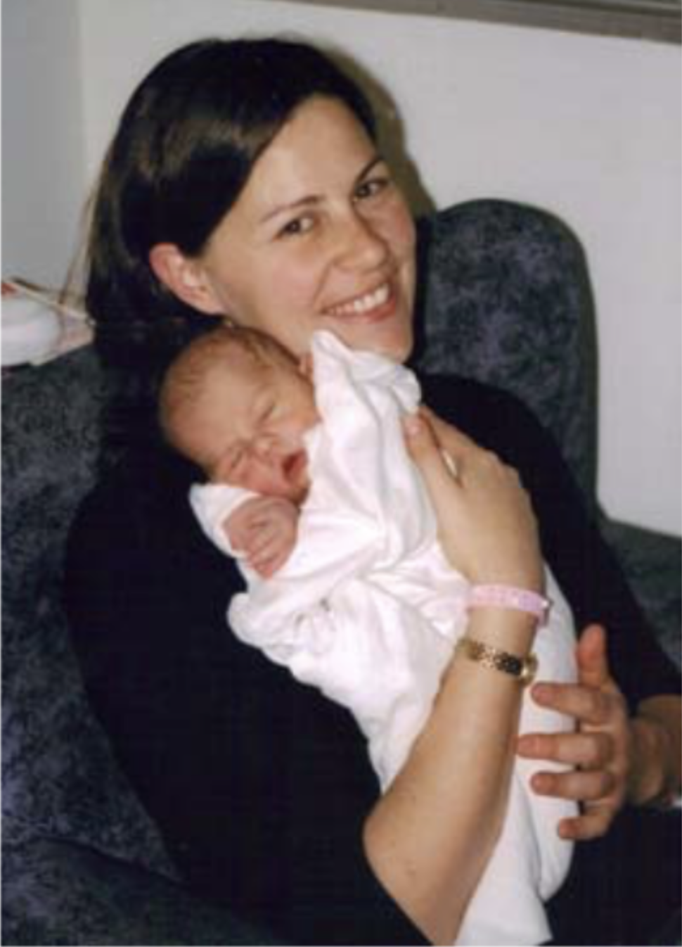 Even though this was a long time ago now, I still remember that I was smiling because I finally managed to sit down without waking up my newborn!