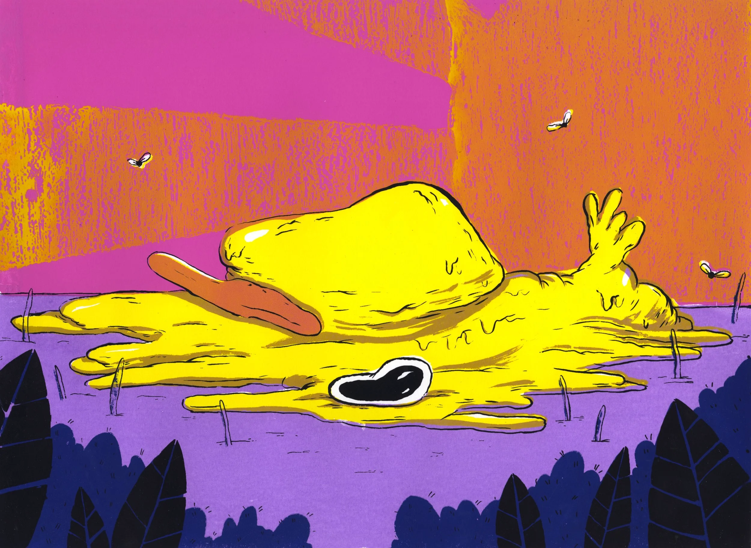   Melting Duck,&nbsp; edition of 12, silkscreen on paper, 10.5 x 15in. 