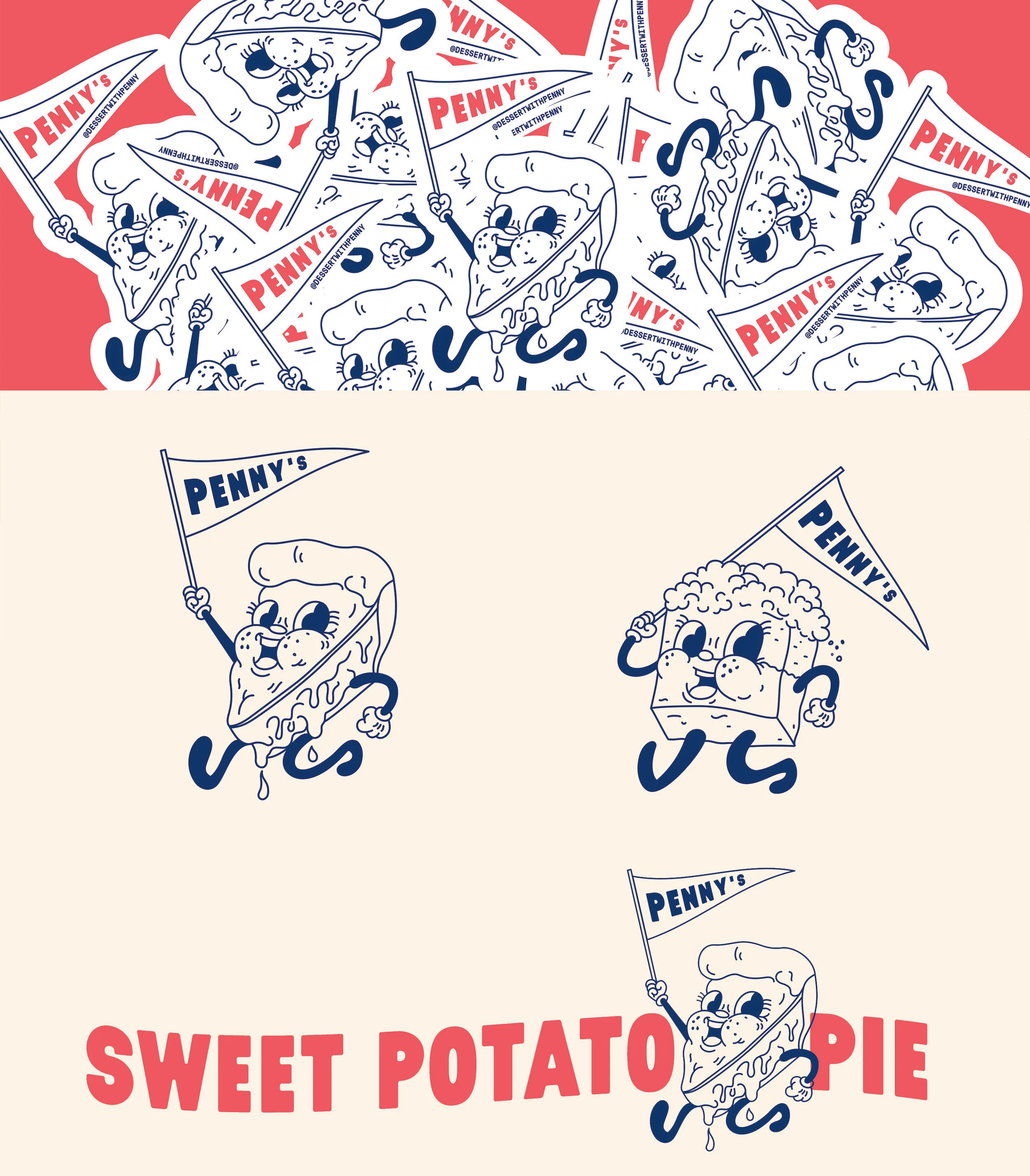 Character illustrations for the branding of a new NY bakery, Penny’s Pastries. All design and branding work done by Michael Molinaro.