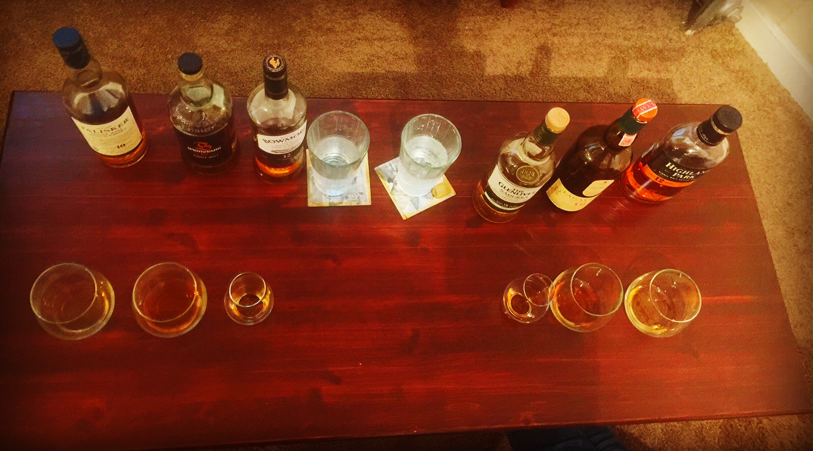 This is a blind taste test Ellen and i did at my place, which was hella fun! (I encourage you to try a blind tasting with your spirit of choice!)