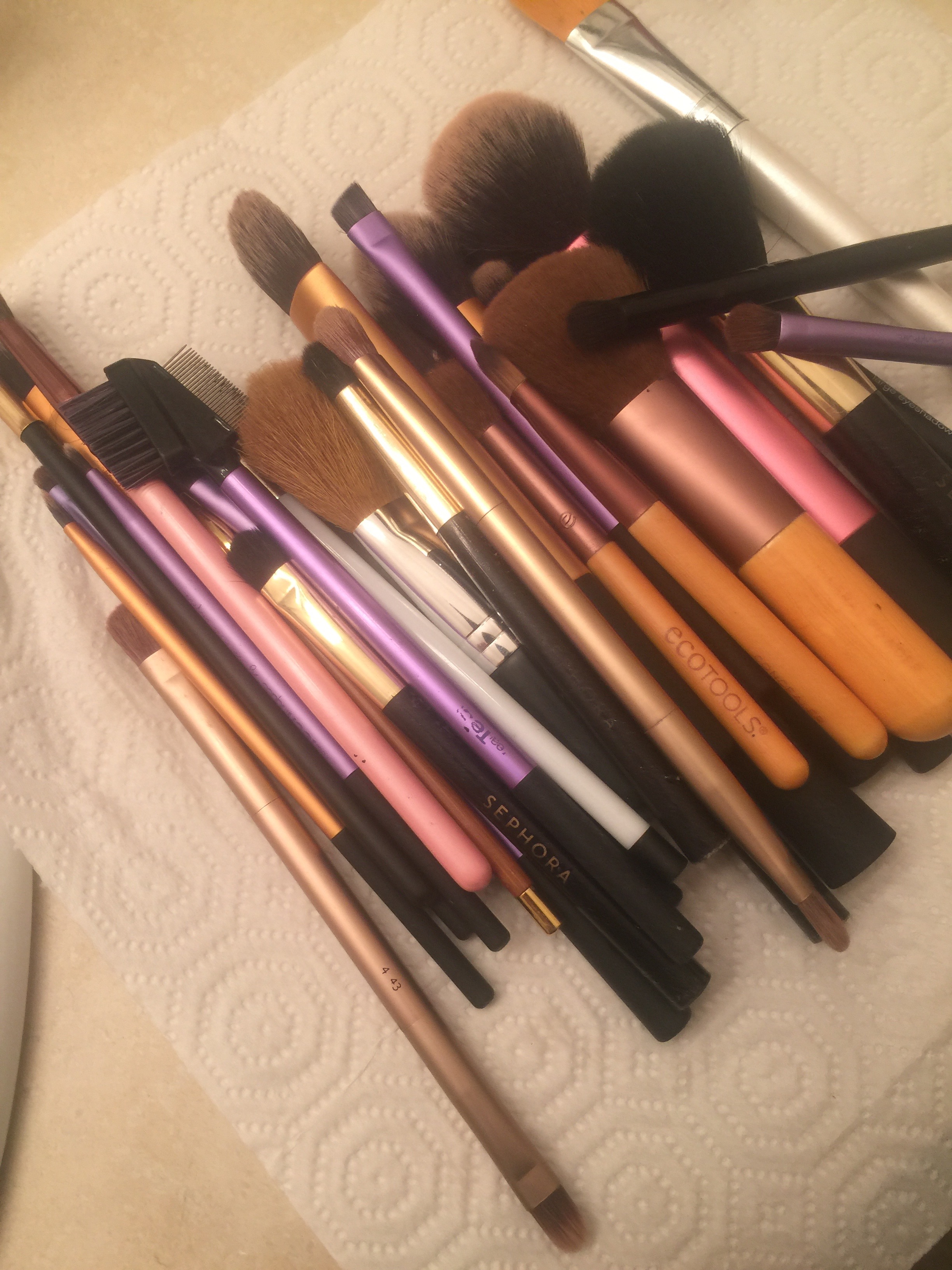 Pre cleaning brushes (I might have too many makeup brushes...)