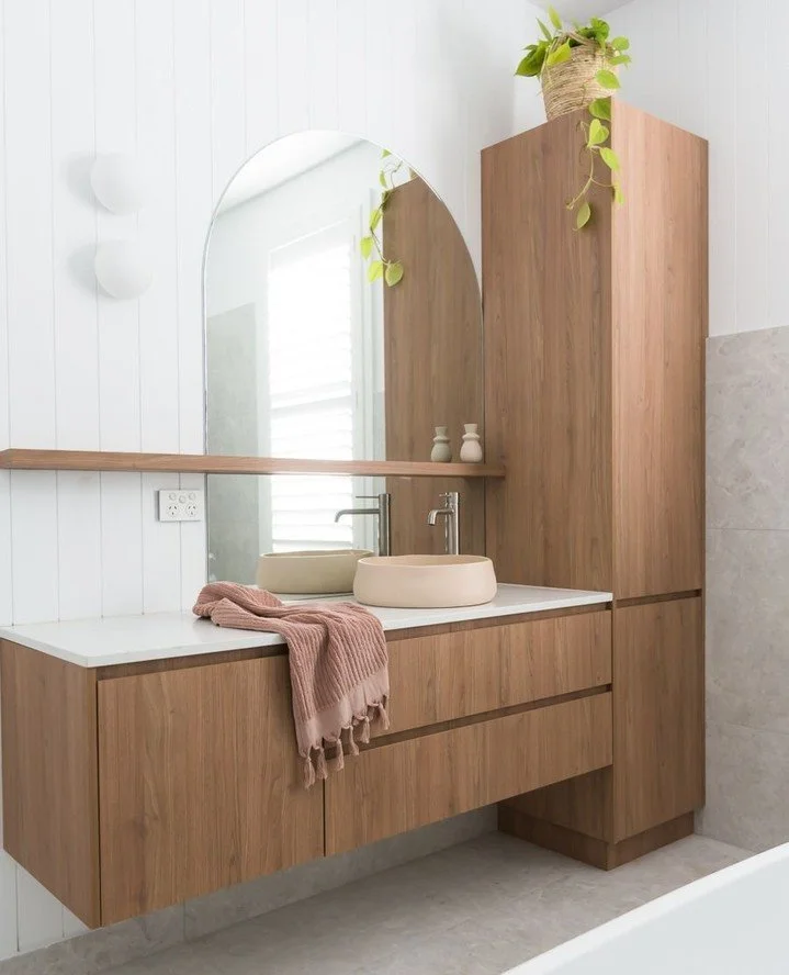CUSTOM vs SEMI-CUSTOM :: Bathroom Vanities⁠
⁠
Swipe to see both in action. ⁠
⁠
When planning a renovation, it isn&rsquo;t simply a choice between &ldquo;custom&rdquo; and &ldquo;off-the-shelf.&rdquo; Many Australian manufacturers offer beautifully re
