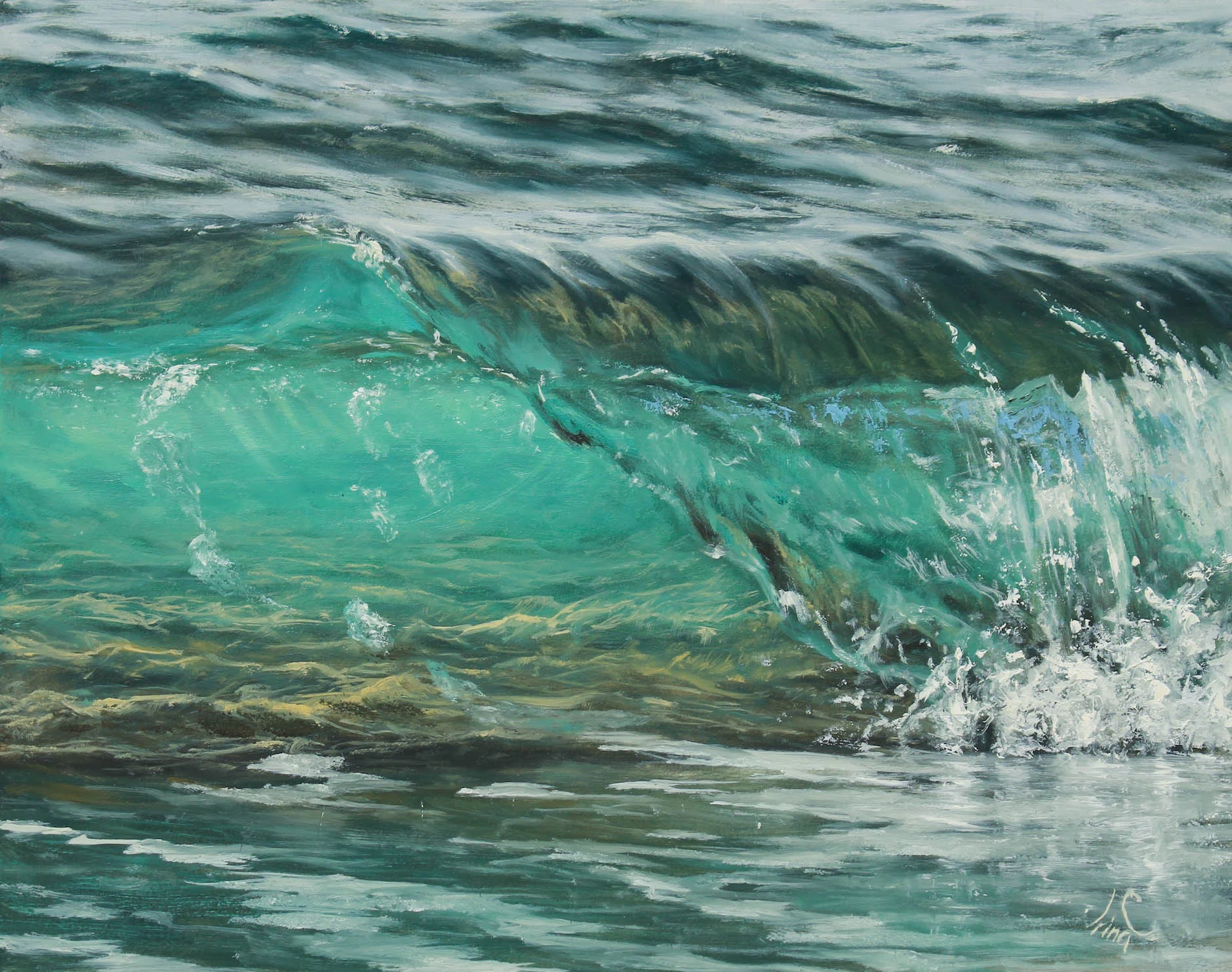 "As clear as it gets" study, Oil on wood panel, 11"x14"