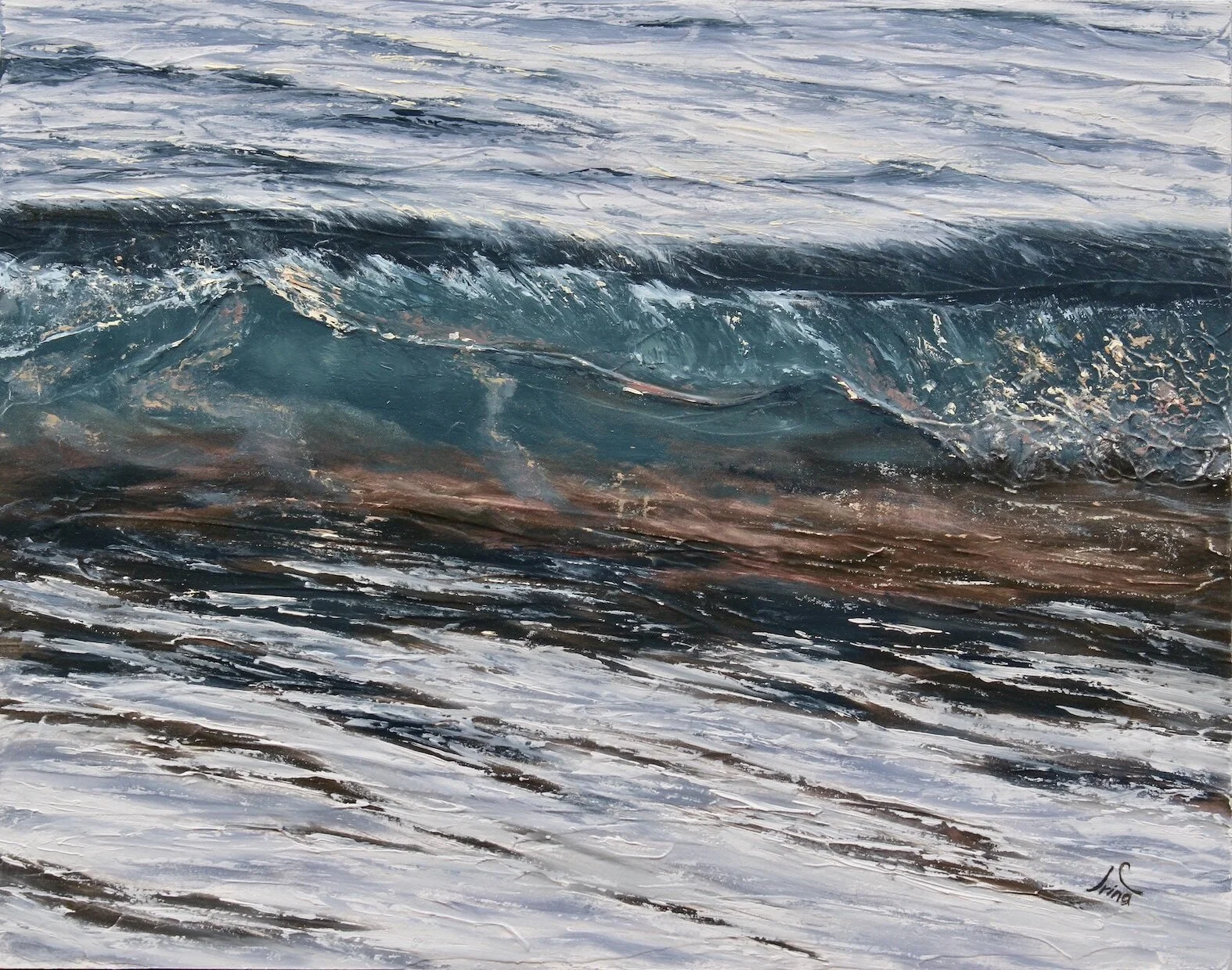 "Gold in the Sand" study, Oil on wood panel, 11"x14"