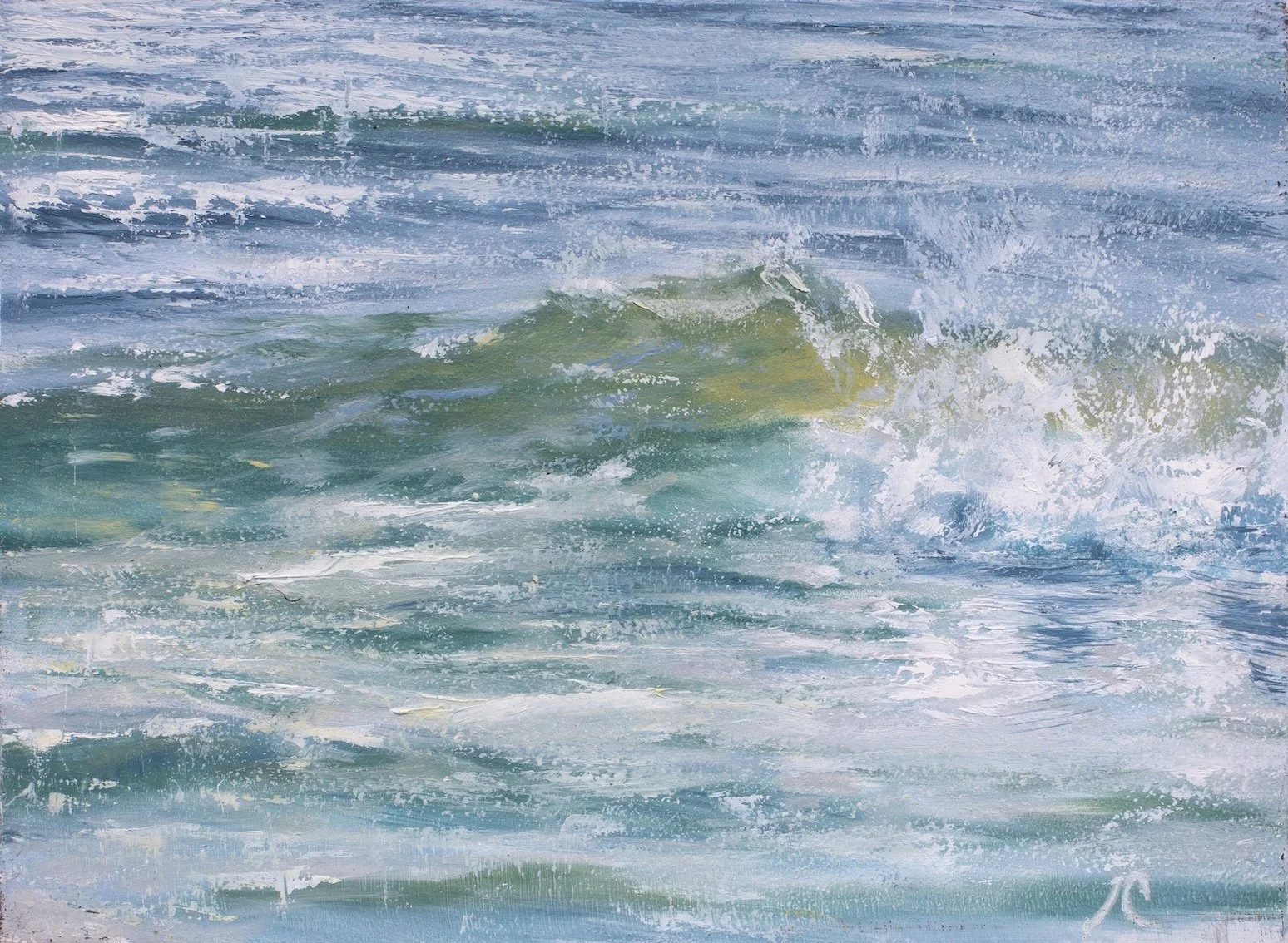 "Aquamarine study #2", oil on panel, 5"x7" (13 x 18 cm)