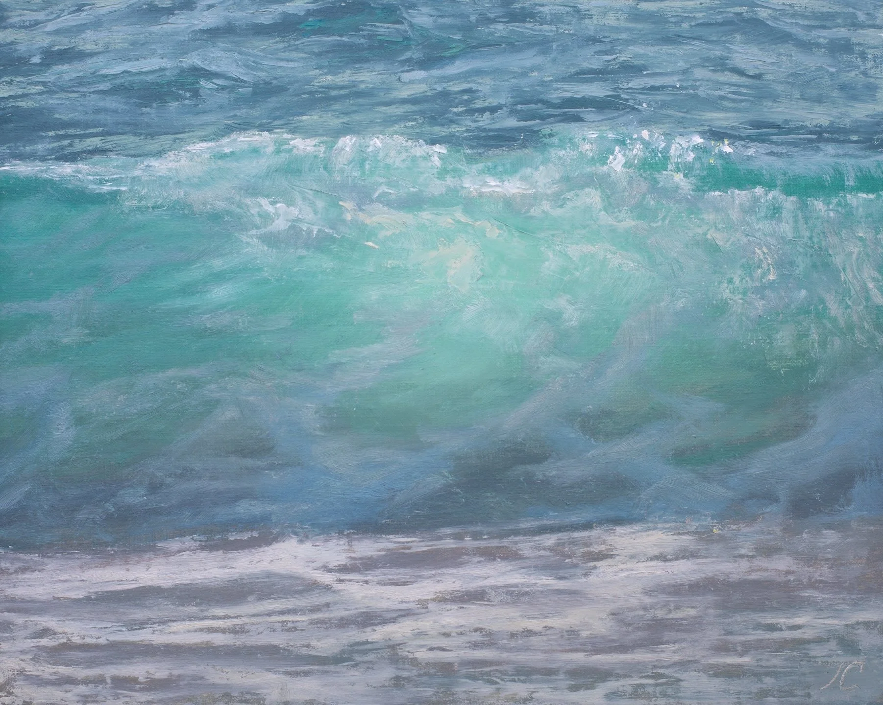 "Aquamarine study #1", oil on linen, 8"x10" (20 x 25 cm)