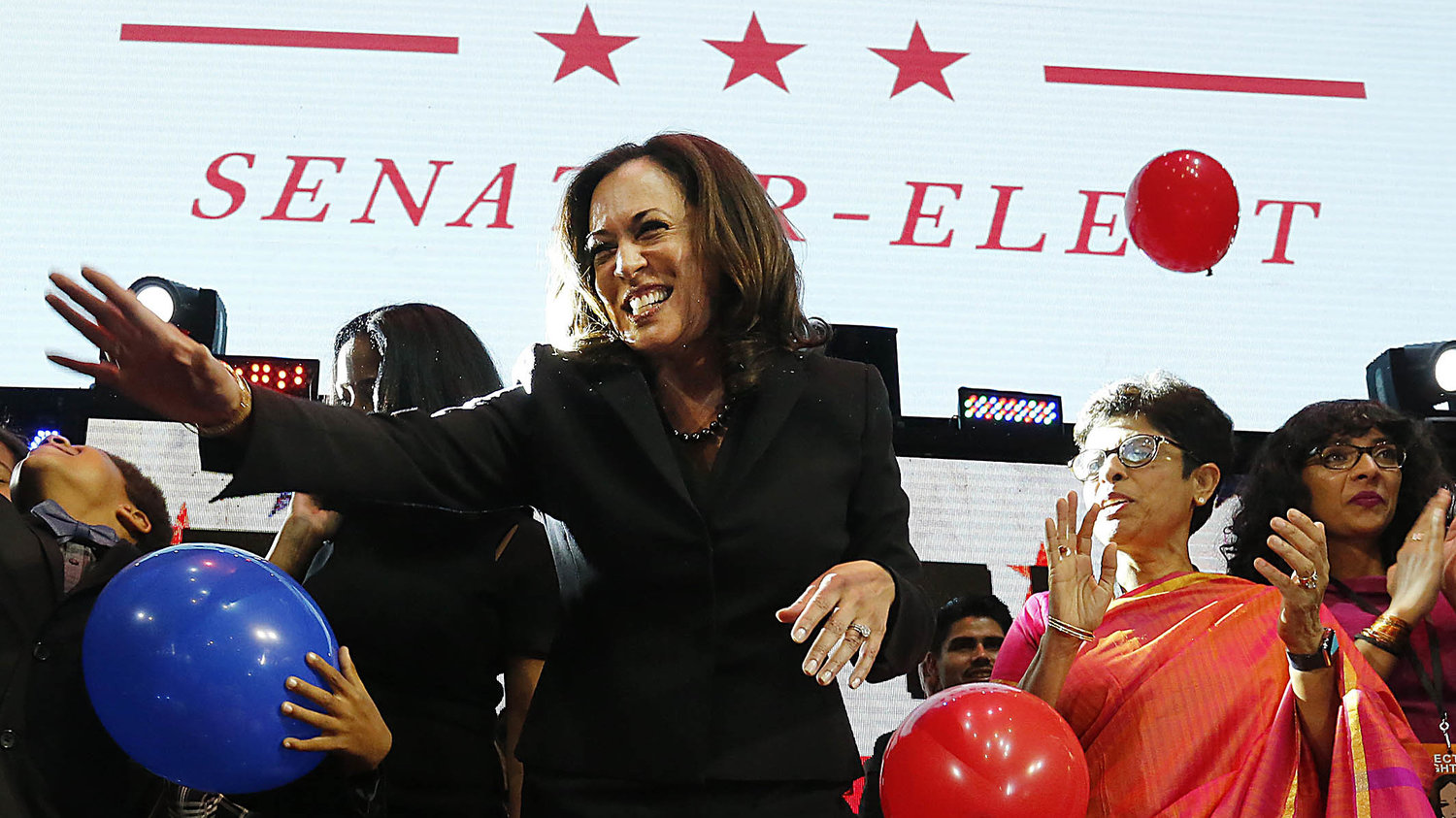 Kamala Harris, the first biracial woman elected to the Senate. Harris is African-American and South Asian-American. Source: NPR