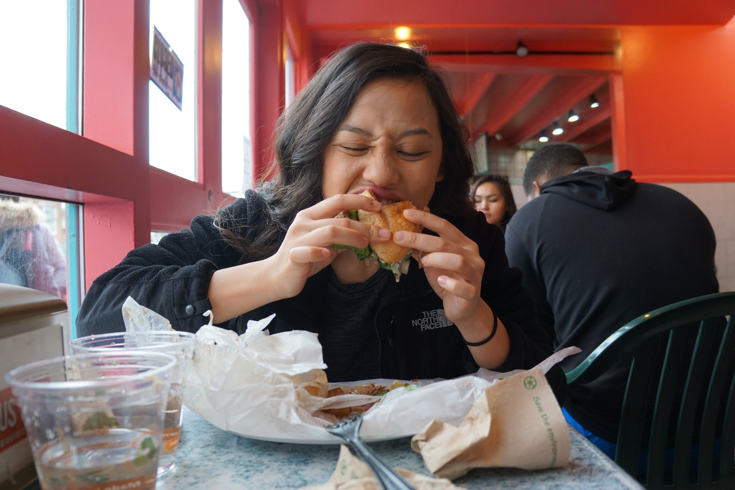"Paseos Carribean" Photo taken by Calvin Harjono - Take a bite into these bomb sandwiches. But beware, they're MESSY!
