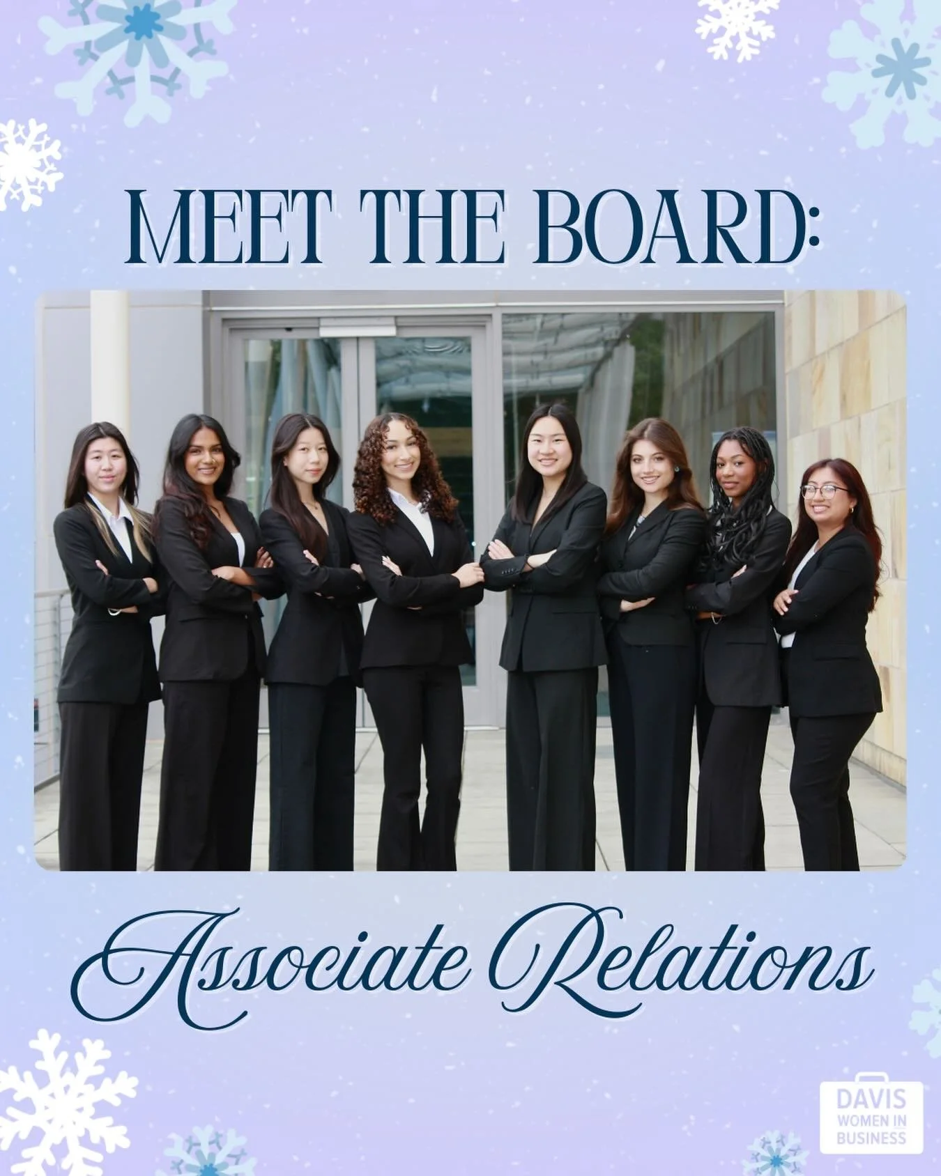 Meet our 2025-2026 Associate Relations board! 🤗

The Associate Relations board assists in coordinating membership programs related to community development, such as the Mentor/Mentee program, yearly retreats, study sessions, and fitness/wellness eve