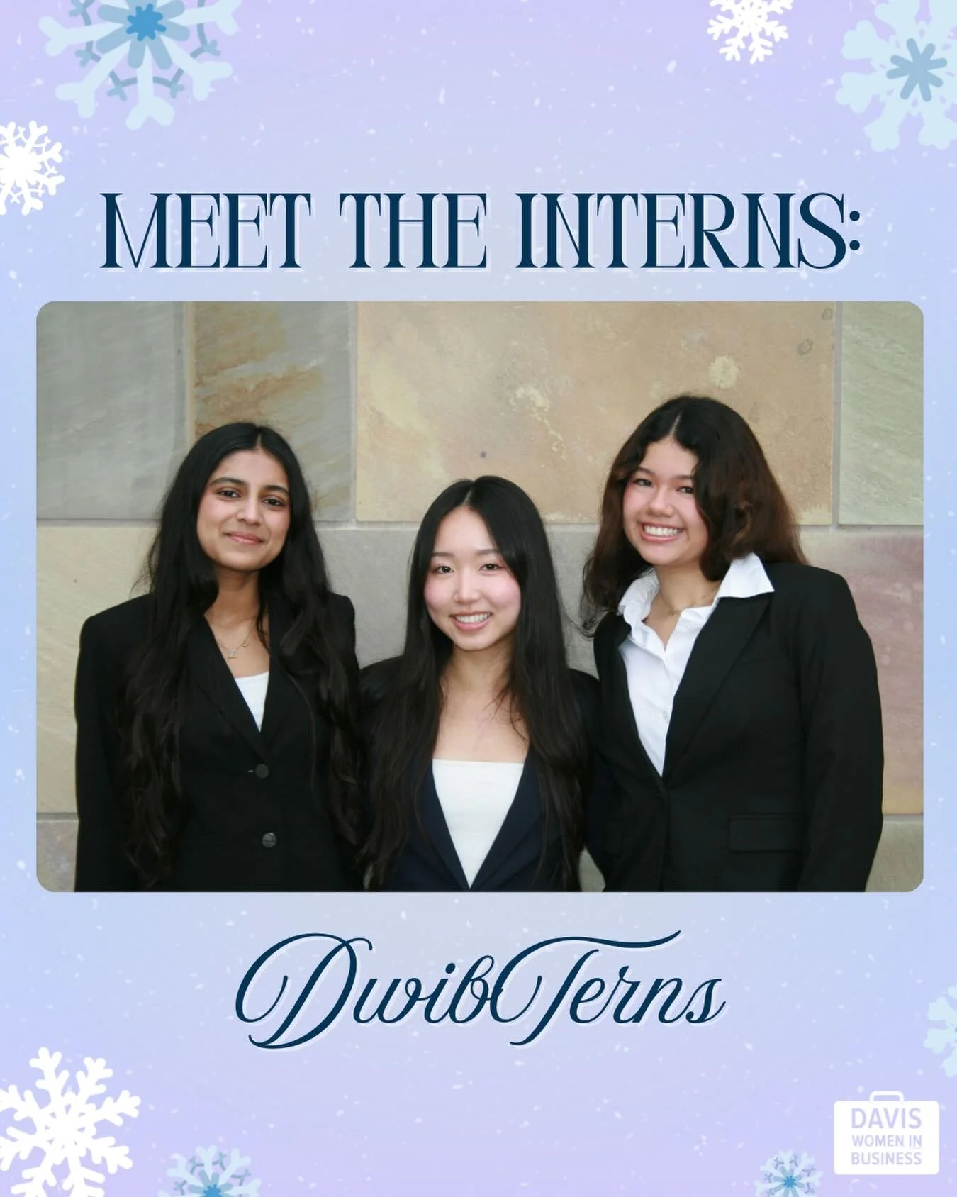 Introducing our third DWIBtern cohort (starting Winter 2026)! 🌟

Run under our Internal Operations team, the DWIBtern Program is a 10-week internship designed to help general associates and underclassmen explore new career fields, build connections,