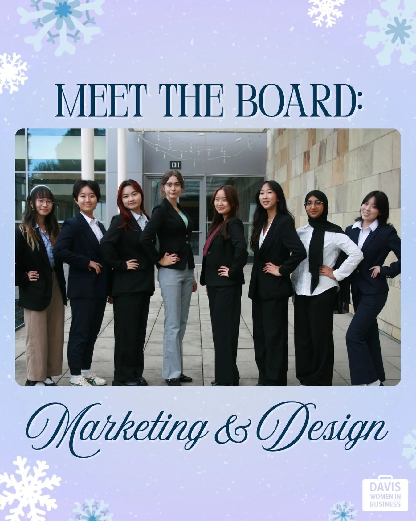 Meet our 2025-2026 Marketing &amp; Design board! 📣

The Marketing and Design board manage all aspects of the organization&rsquo;s marketing and branding, including creating designs, crafting marketing strategies, and curating content for our various
