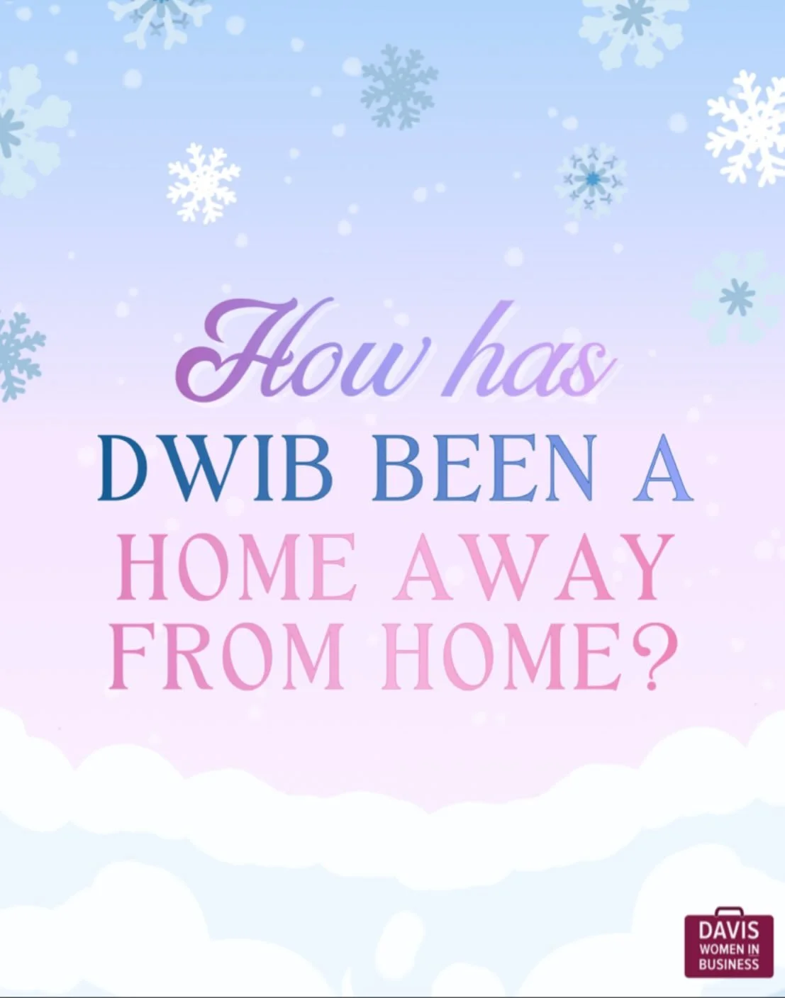 🏠Curious how DWIB can serve as your home away from home this winter? Hear from two of our wonderful directors, Rebecca Damsky and Jennifer Strickland, as they share their journey with DWIB!🤍

#DWIB #DavisWomenInBusiness #WomenInBusiness #Leadership