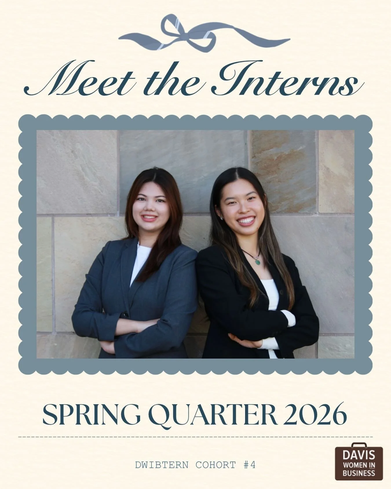 Introducing our Spring Quarter 2026 DWIBterns! 💌

Run under our Internal Operations team, the DWIBtern Program is a 10-week internship designed to help general associates and underclassmen explore new career fields, build connections, and develop pr