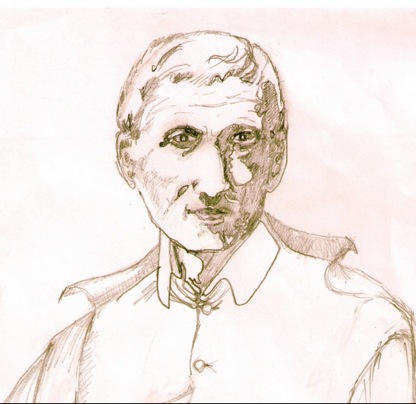 The picture above is a study of Newman for a banner that was unfurled at the end of the service.