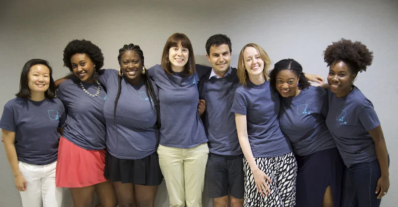 From Left to right: Valerie Soon (Duke), Ahnna Beruk (Duke), Porshé Garner (University of Illinois, Urbana-Champaign), Monica Hershberger (Harvard), Isaac Weitzhandler (Duke), Rachel Combs-Gonzalez (Harvard), Naima Green (Harvard), and Pam Walker (Rutgers)
