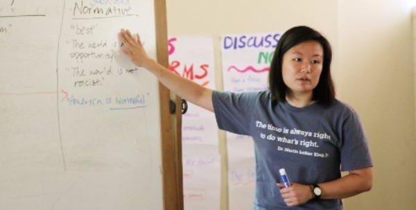 Ms. Soon explains the difference between descriptive claims (claims that observe the way things are), and normative claims (claims that contain a value judgment)