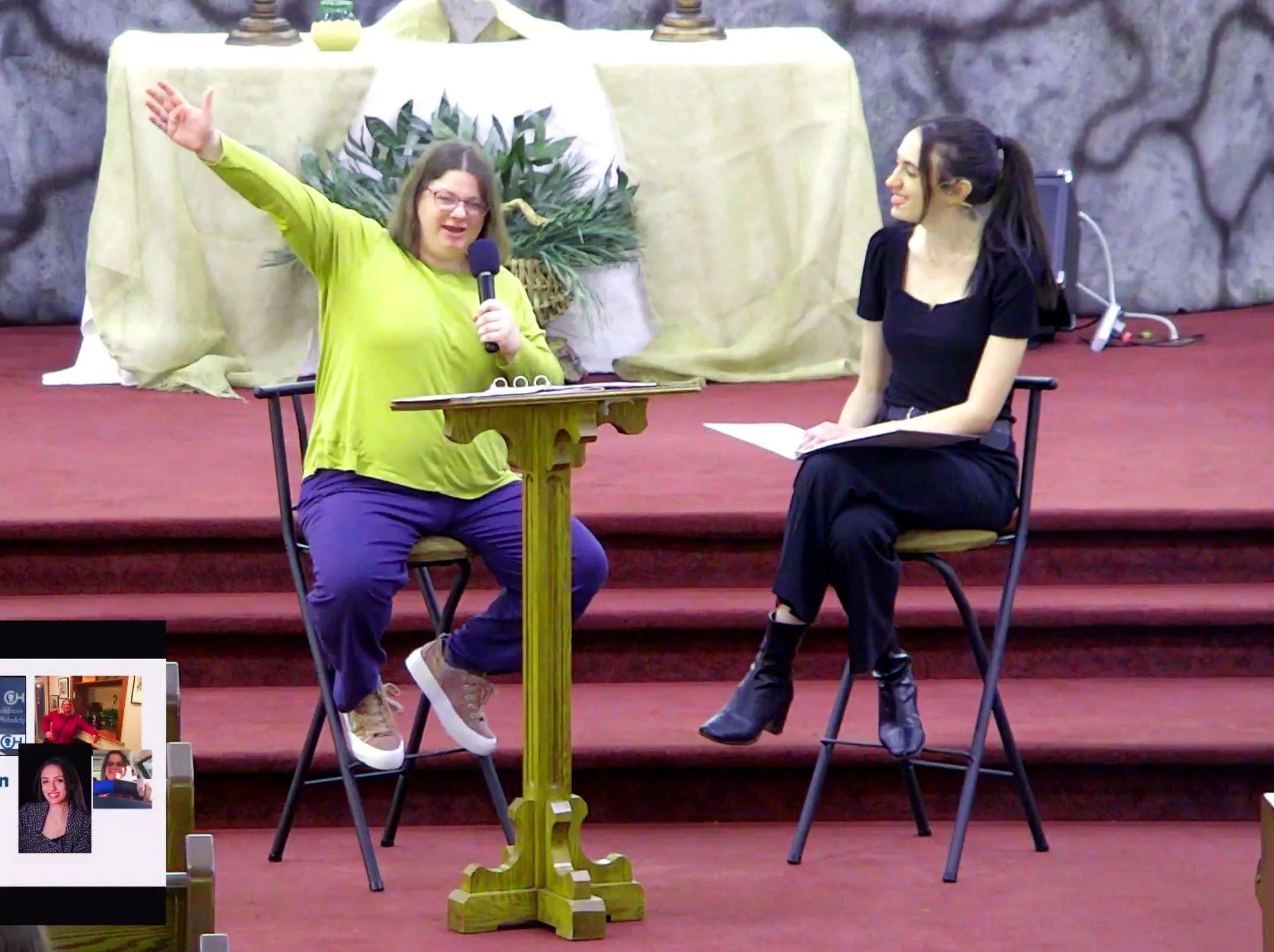 Alex presenting with a self-advocate after coaching.