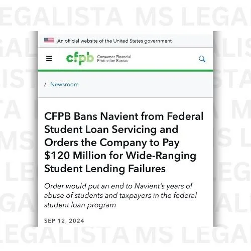It took while&hellip;from the complaint, to the settlement, and now to the ban. 

&ldquo;Navient is a repeat offender with a long history of regulatory violations. After a referral from the CFPB, in 2014, the Department of Justice and the FDIC ordere