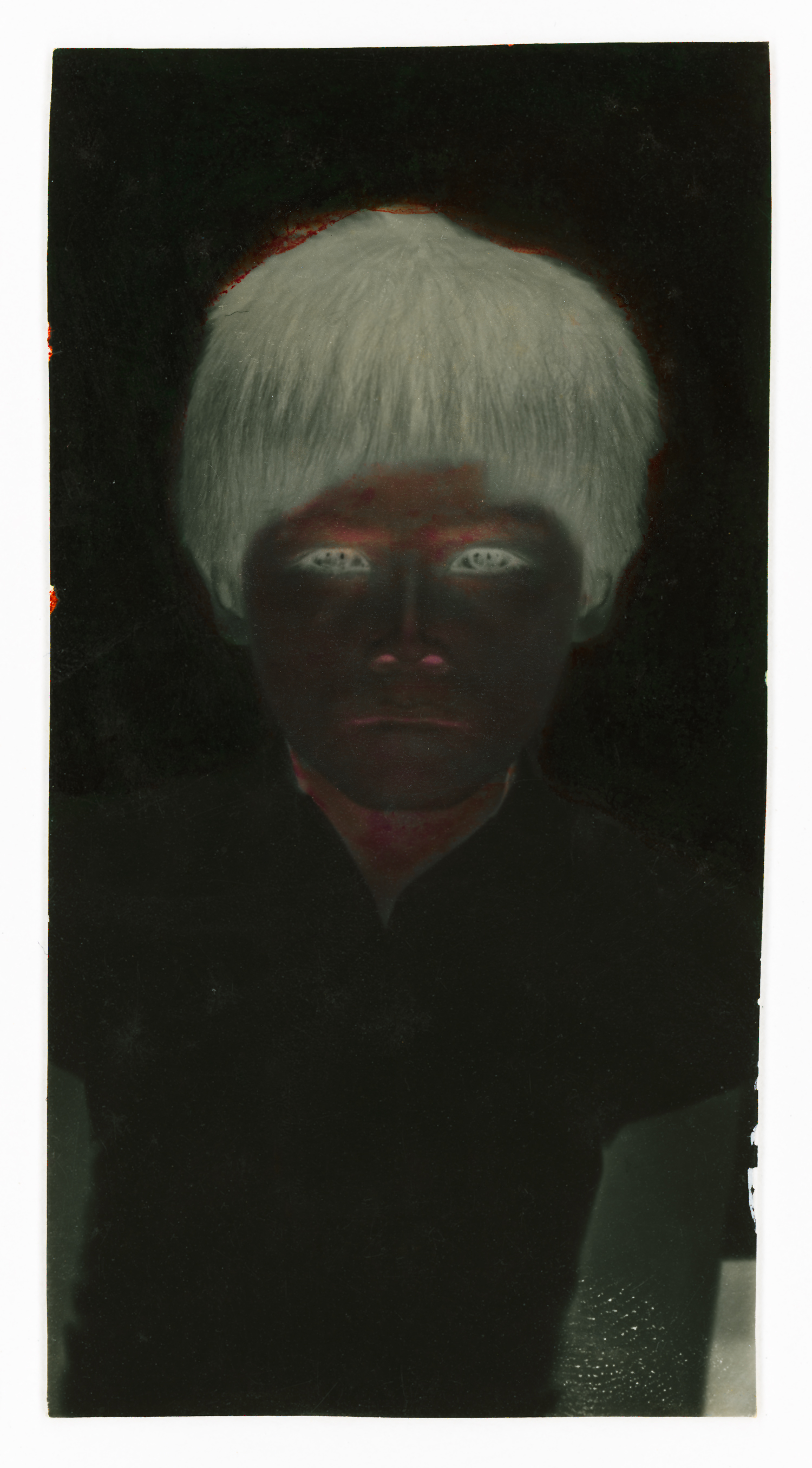 Under the Black Sun. Hand-painted toned gelatin silver print, Mercurochrome. Variable dimensions.