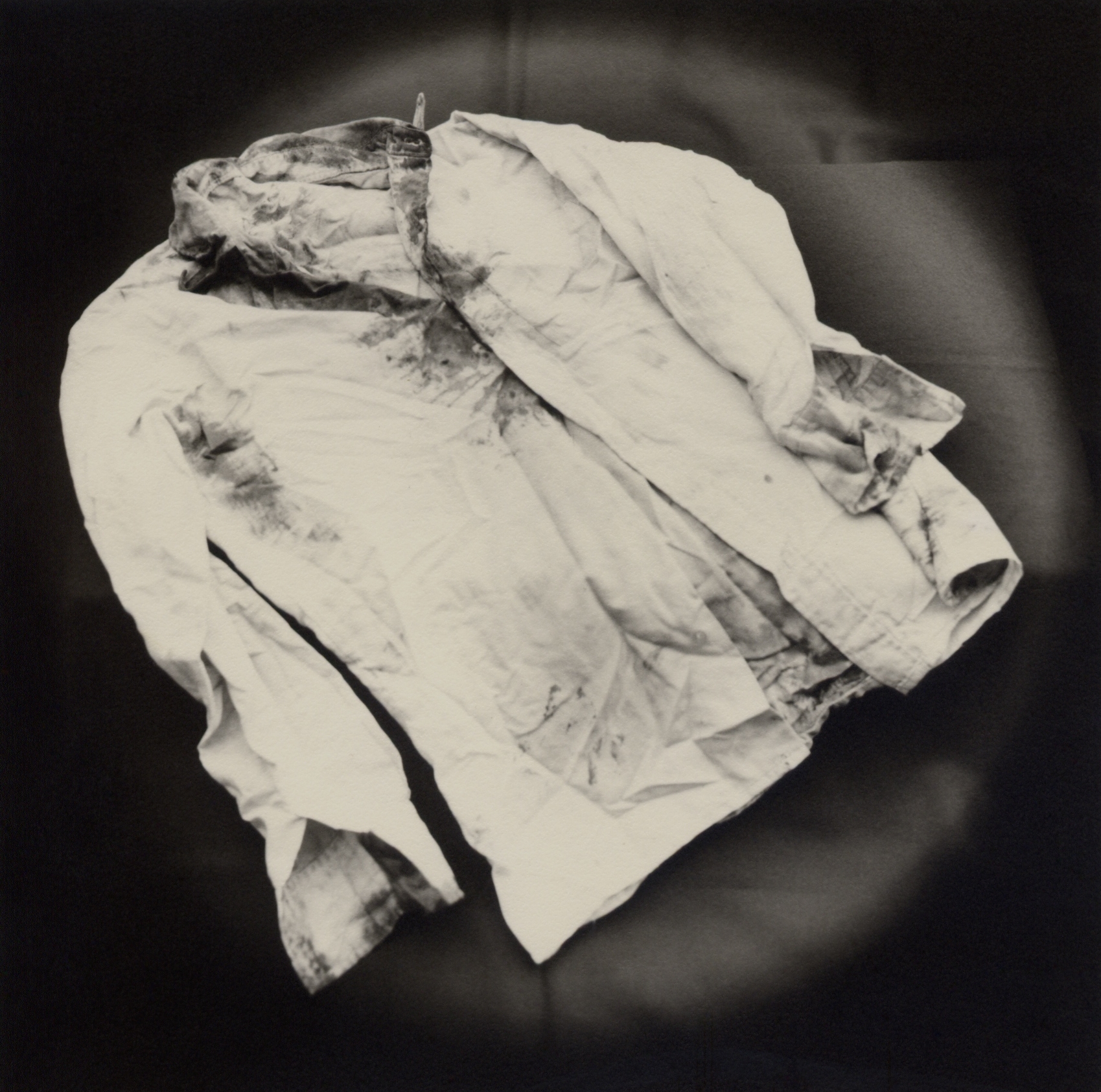 The Lost Steps (Shirt of journalist murdered in the Uchuraccay Massacre, Ayacucho) Toned gelatin silver print. 16 x 16 in. 