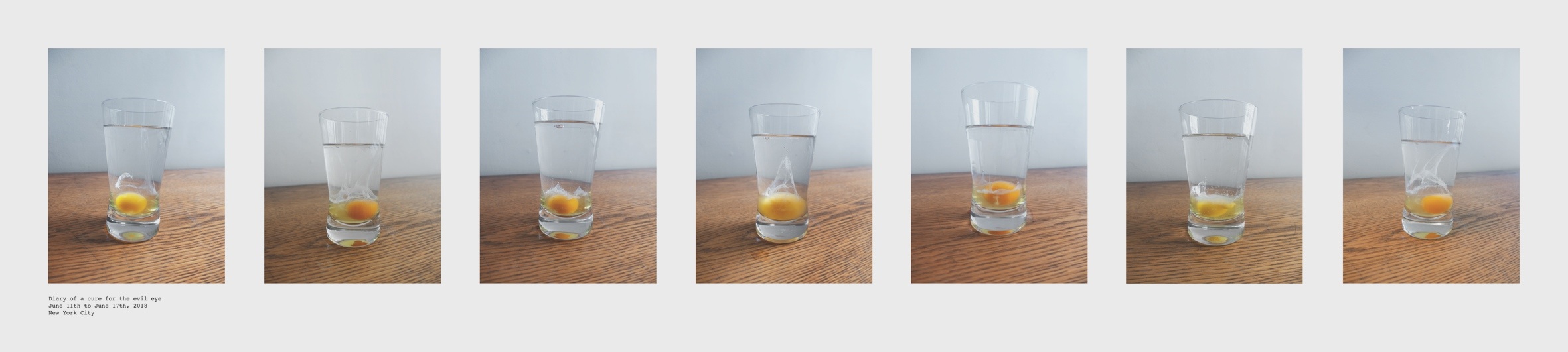 ‘Diary of a Cure for the Evil Eye’ June 11th to June 17th, 2018 New York City Archival pigment print, mounted on one-inch thick plexi-glass 17 x 66 in. (42 x 165 cm.)