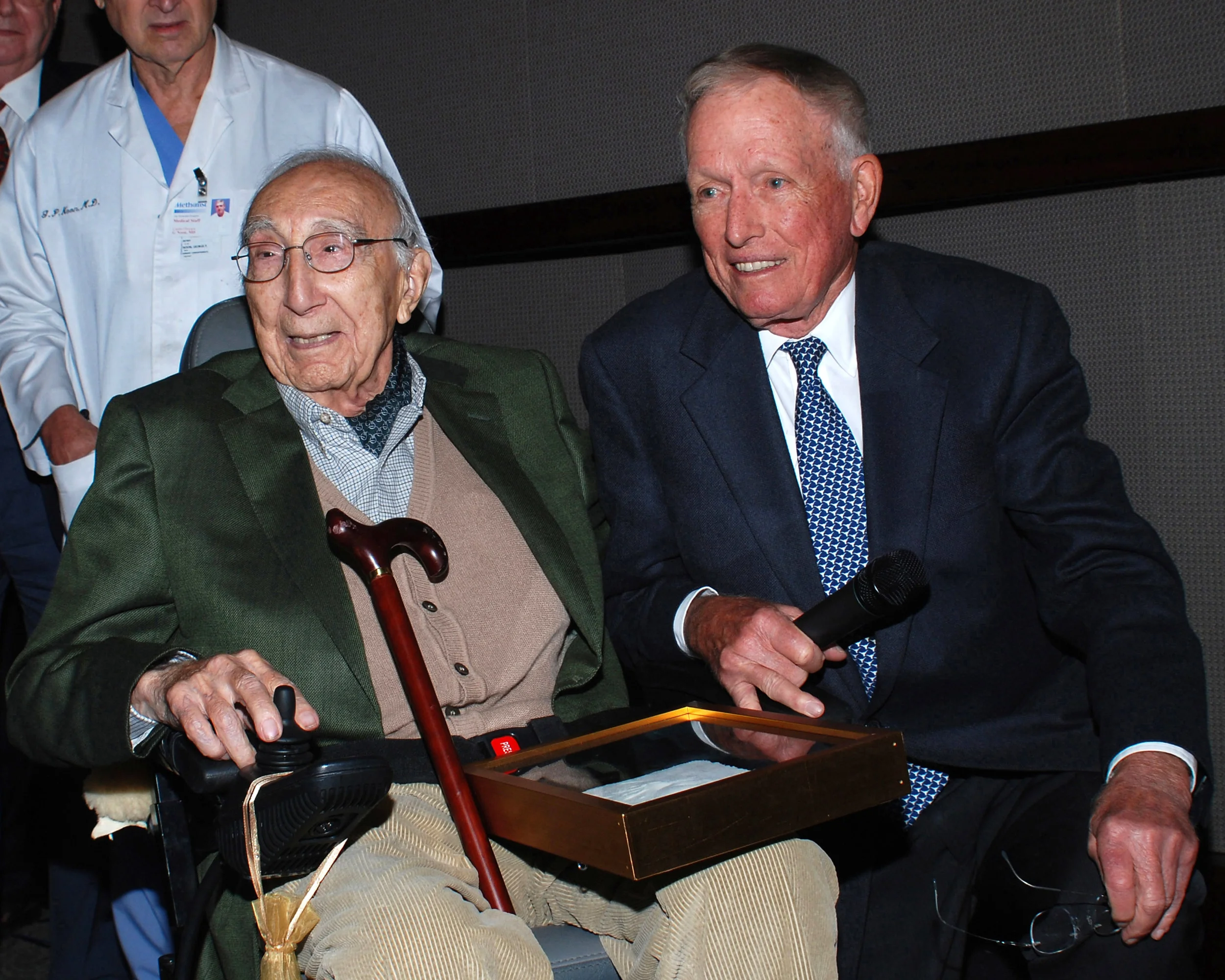 Dr. Cooley with Dr. Michael E. DeBakey after DeBakey accepted an honorary membership in the DAC Society on October 27, 2007.