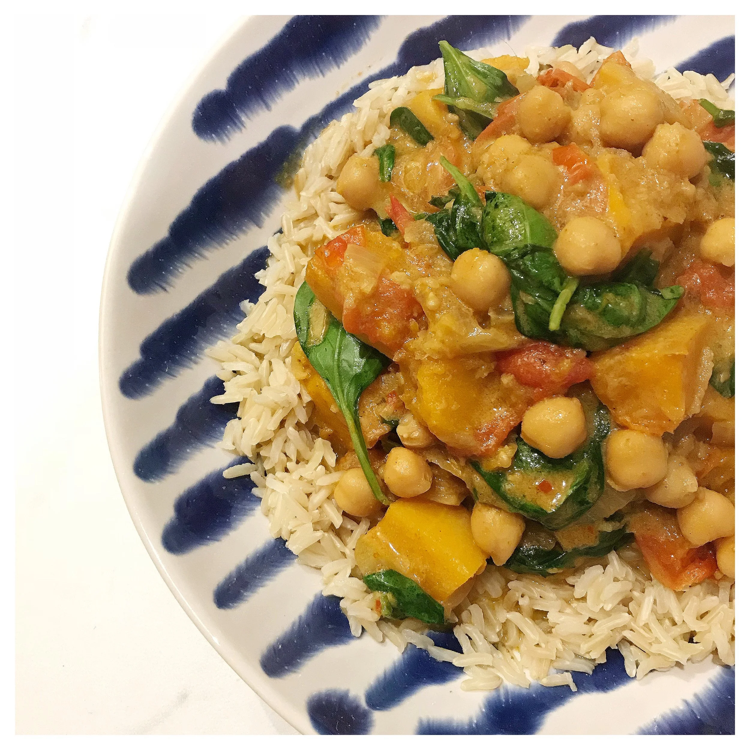 Pumpkin, Chickpea & Spinach Curry