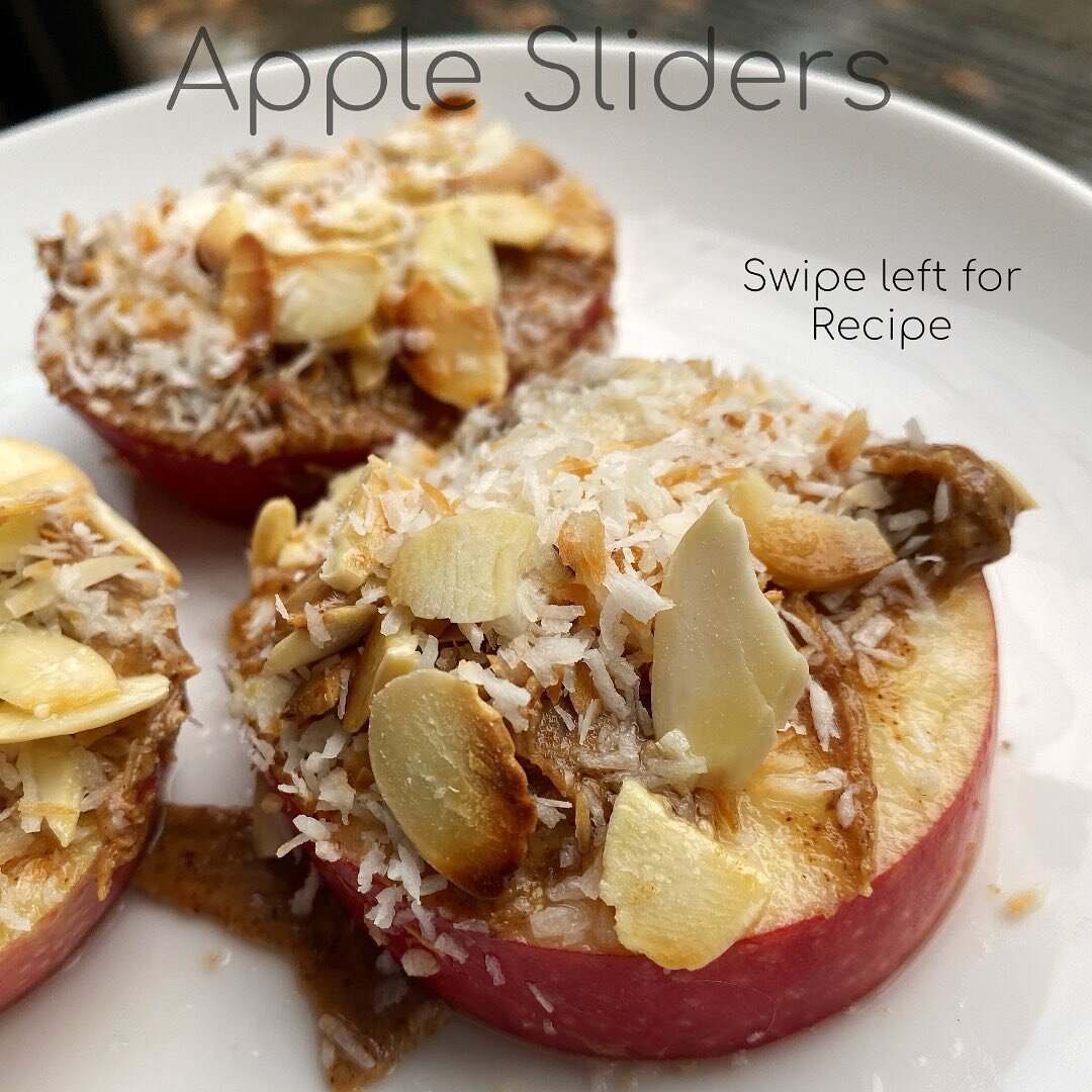 APPLE SLIDERS 🍎
Have you tried adding nut butter to apple? It’s delicious 🤪 On a serious note, it’s a super duper balanced snack, thanks to the protein and fat which slows down the release of those fruit sugars. Give it a go, I’
