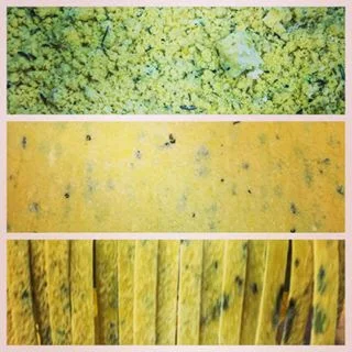 Garlic & Rosemary in 3 stages (mixed, sheeted, cut to order