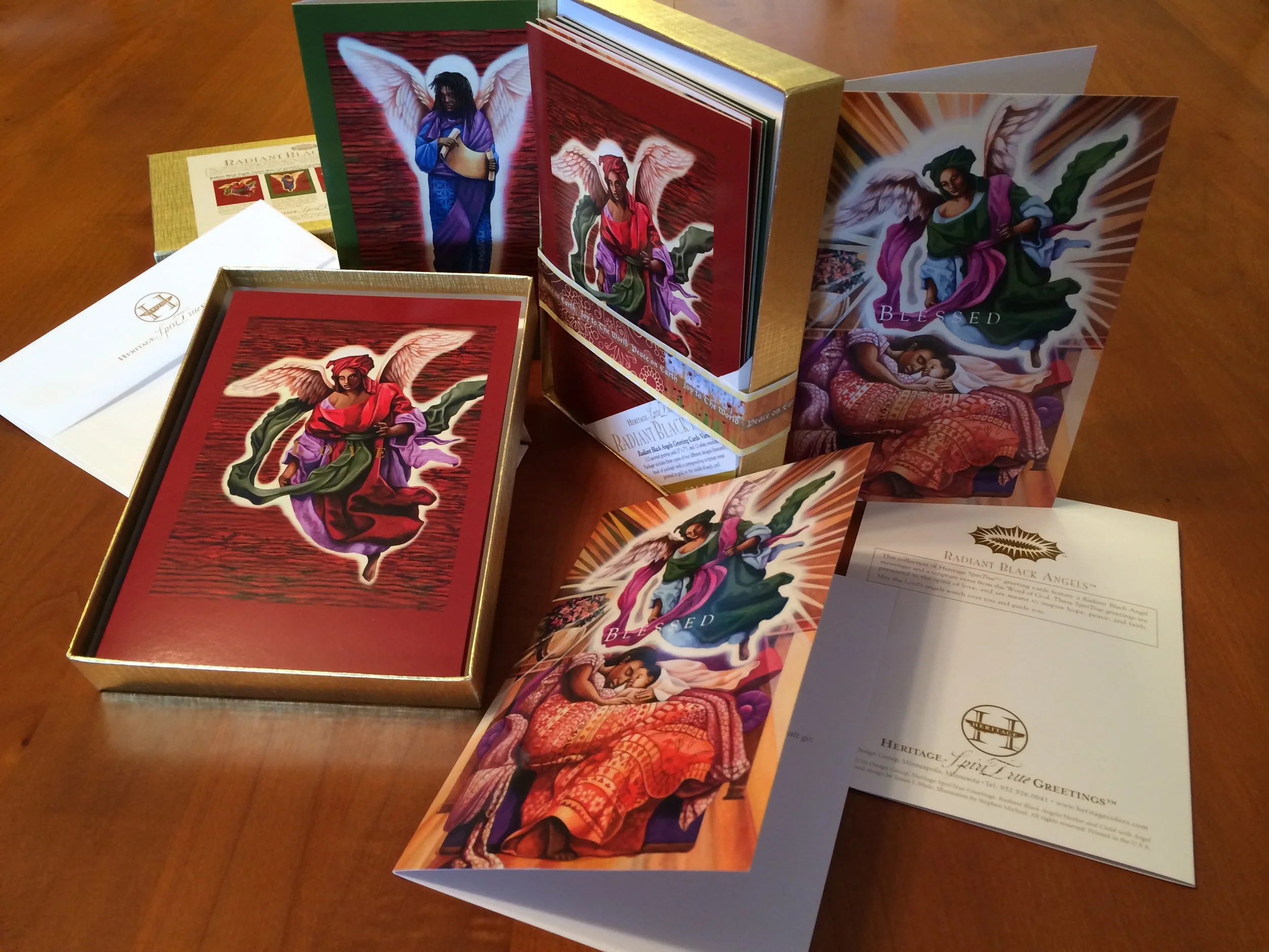 SpiriTrue™ Greetings Cards (Radiant Black Angels)