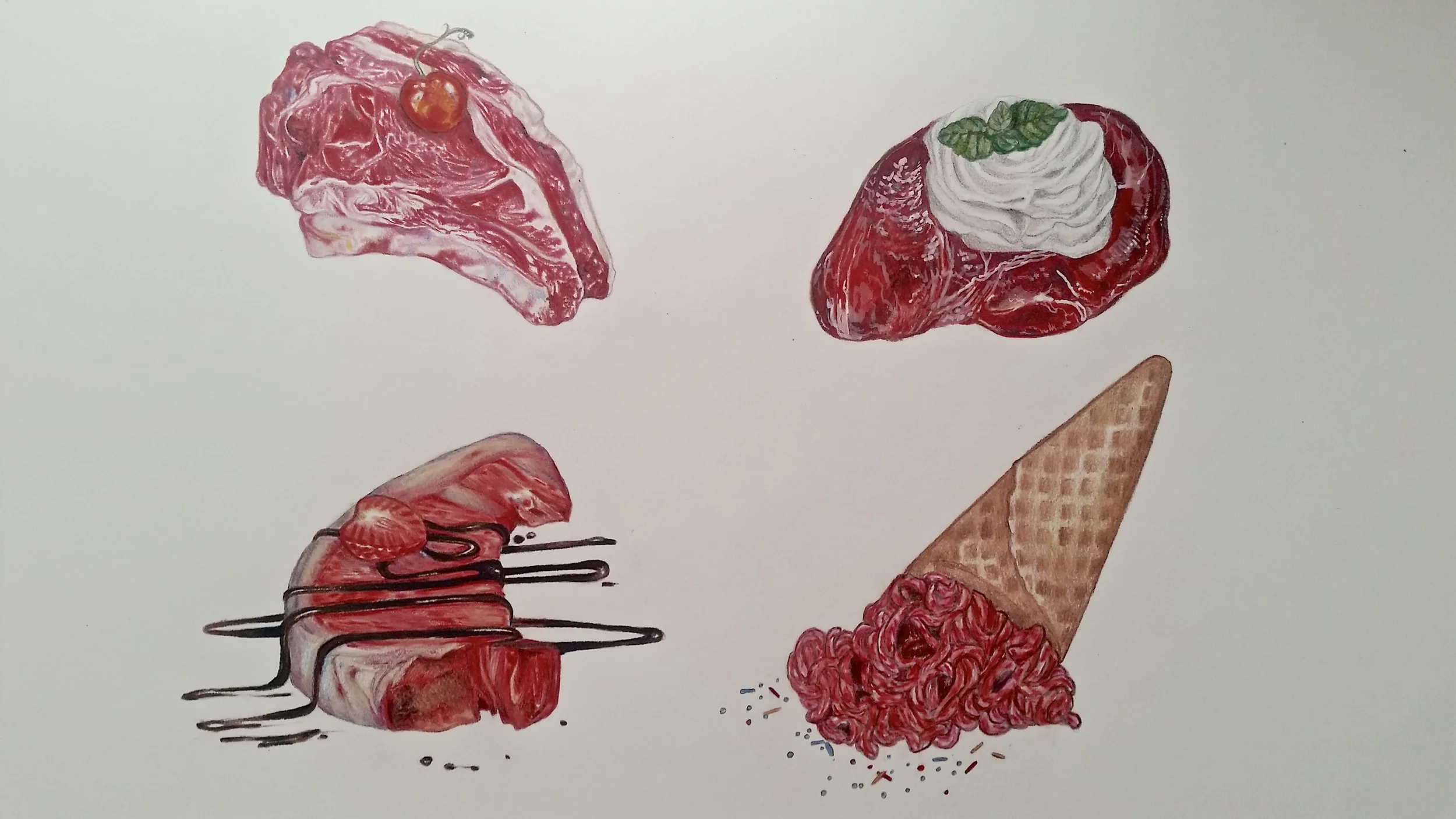 Sweet Meat, colored pencil