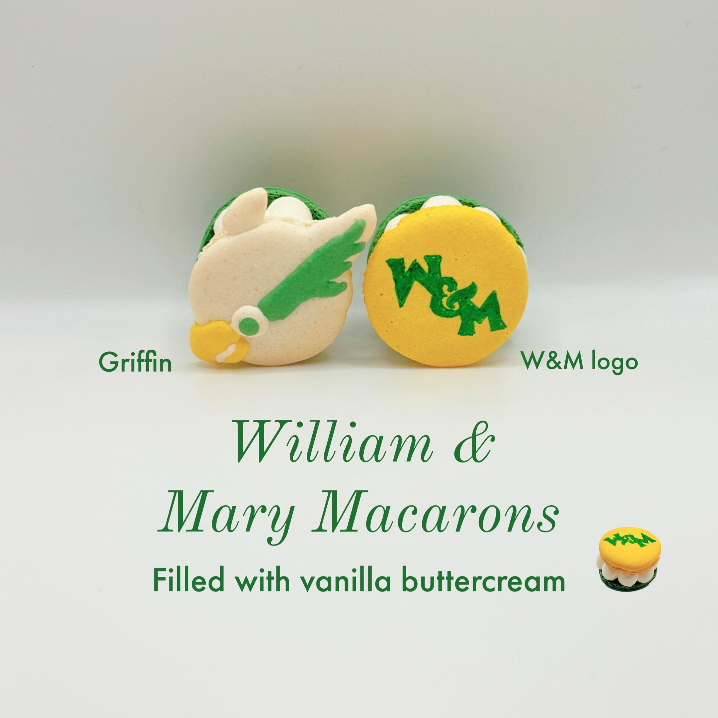 This is for all the William and Mary students! We are so grateful for your support ❤️ great job on completing the semester and have a wonderful summer break! #williamandmary #charactermacaron #griffinmacaron #oishiibakedgoods